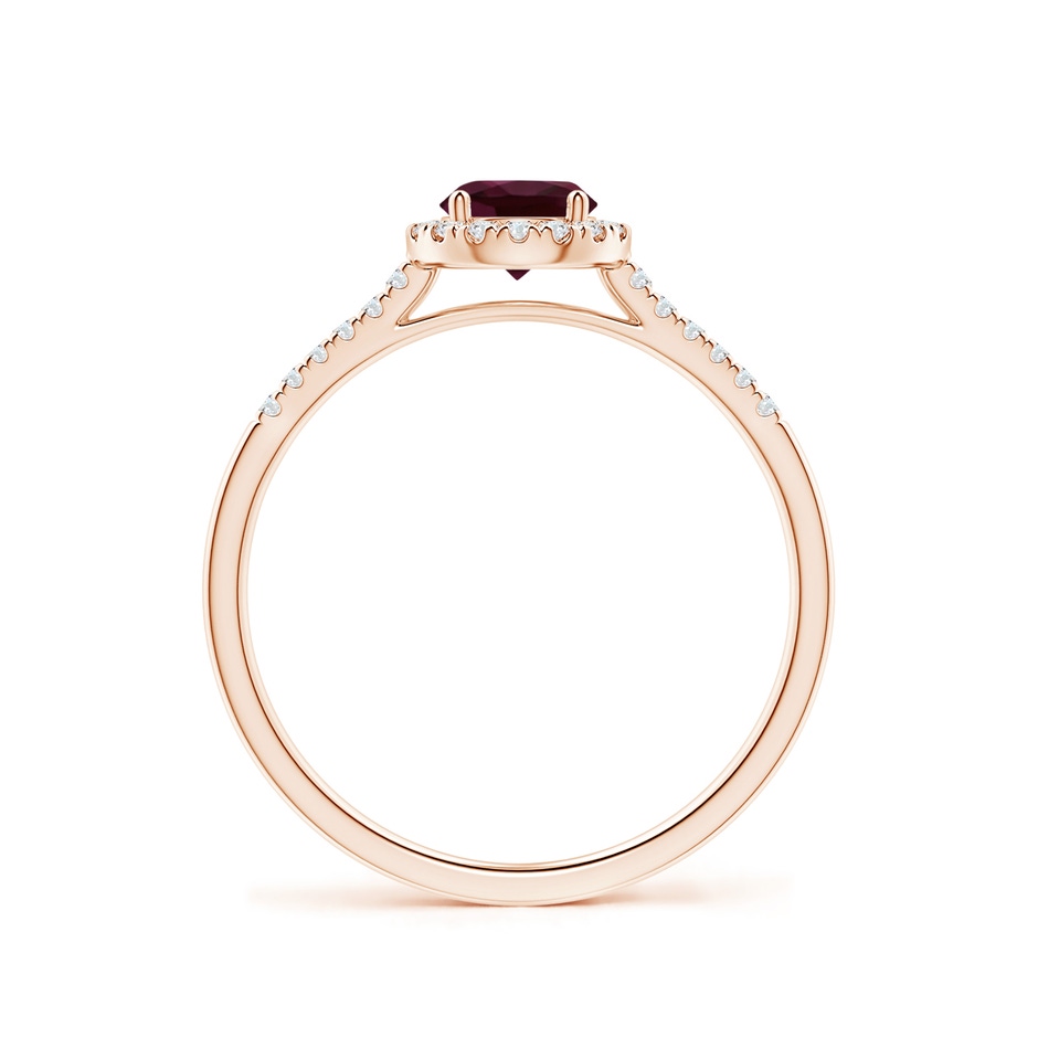5mm AA Round Rhodolite Halo Ring with Diamond Accents in Rose Gold side-1
