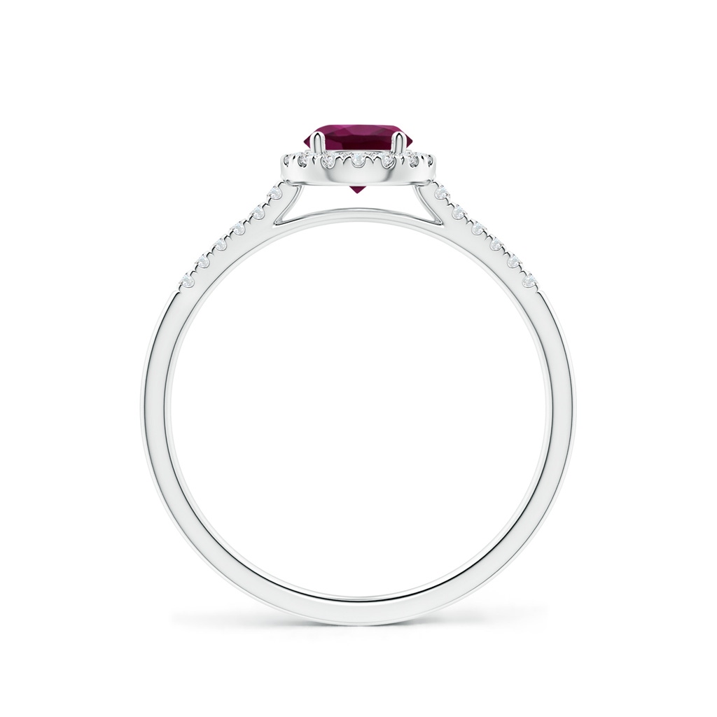 5mm AAA Round Rhodolite Halo Ring with Diamond Accents in White Gold - side_1