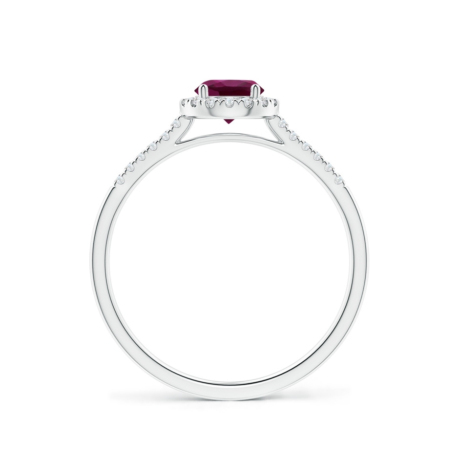 5mm AAA Round Rhodolite Halo Ring with Diamond Accents in White Gold side-1