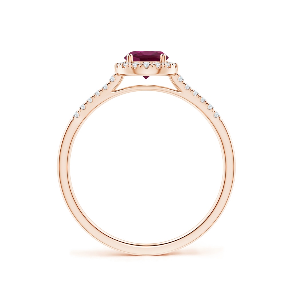 5mm AAAA Round Rhodolite Halo Ring with Diamond Accents in Rose Gold - side_1