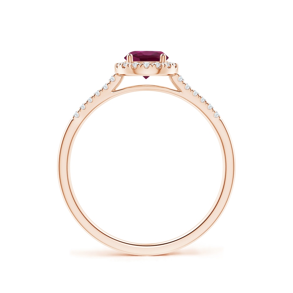 5mm AAAA Round Rhodolite Halo Ring with Diamond Accents in Rose Gold side-1