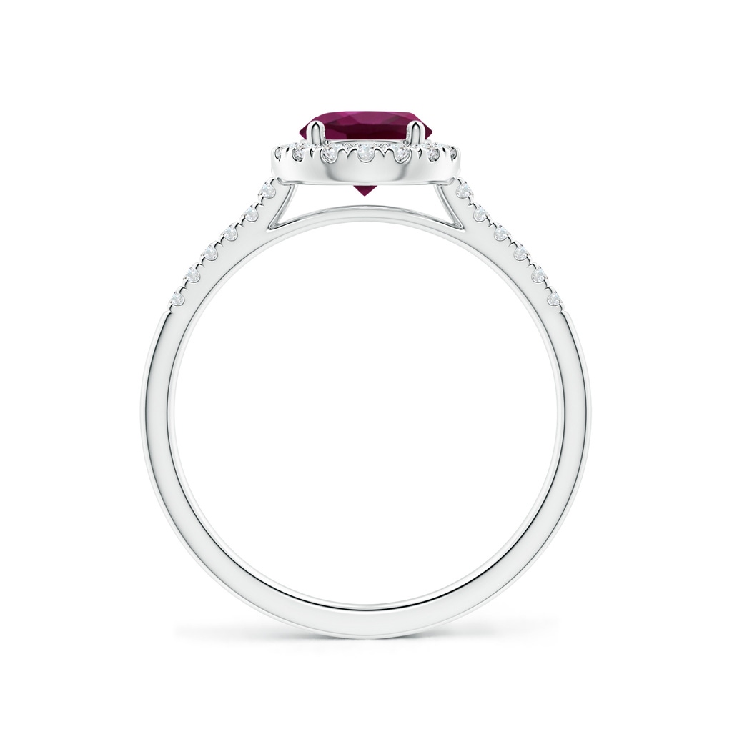 6mm AAA Round Rhodolite Halo Ring with Diamond Accents in White Gold - side_1