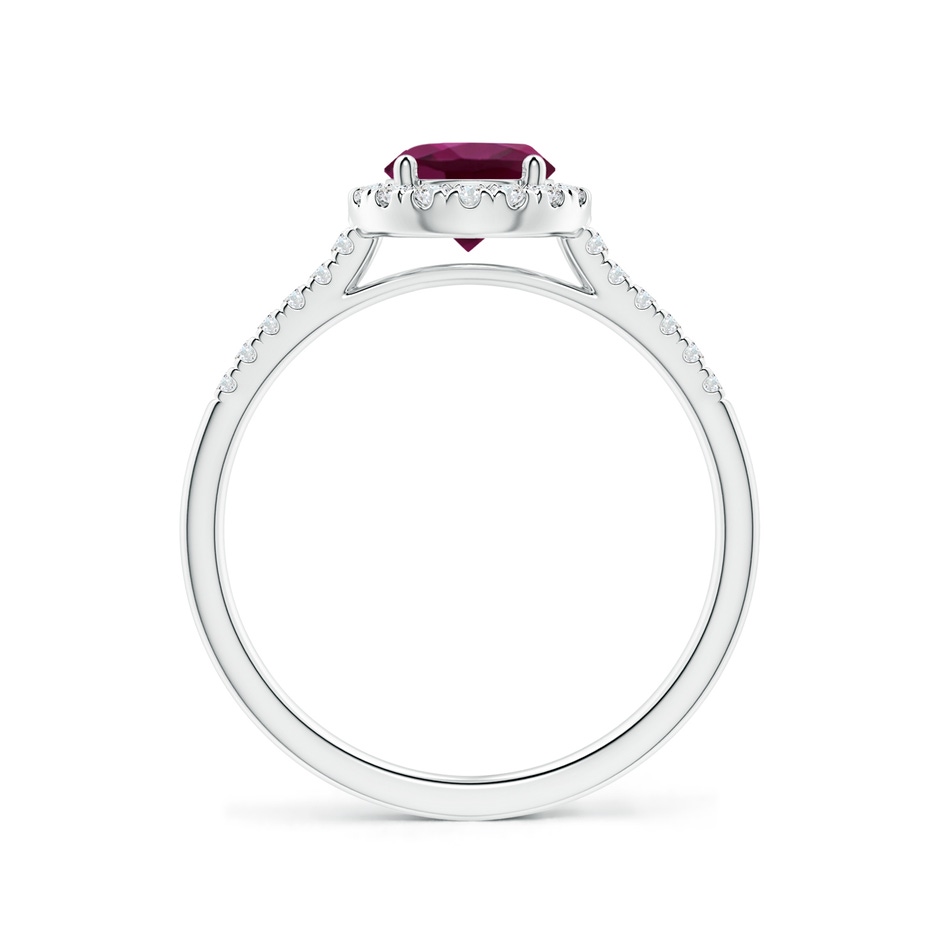 6mm AAA Round Rhodolite Halo Ring with Diamond Accents in White Gold side-1