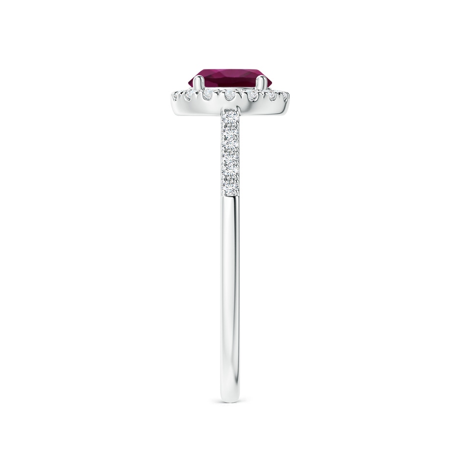 6mm AAA Round Rhodolite Halo Ring with Diamond Accents in White Gold side-2