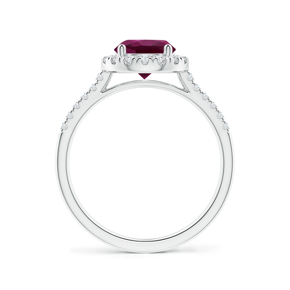 7mm AAA Round Rhodolite Halo Ring with Diamond Accents in P950 Platinum side-1