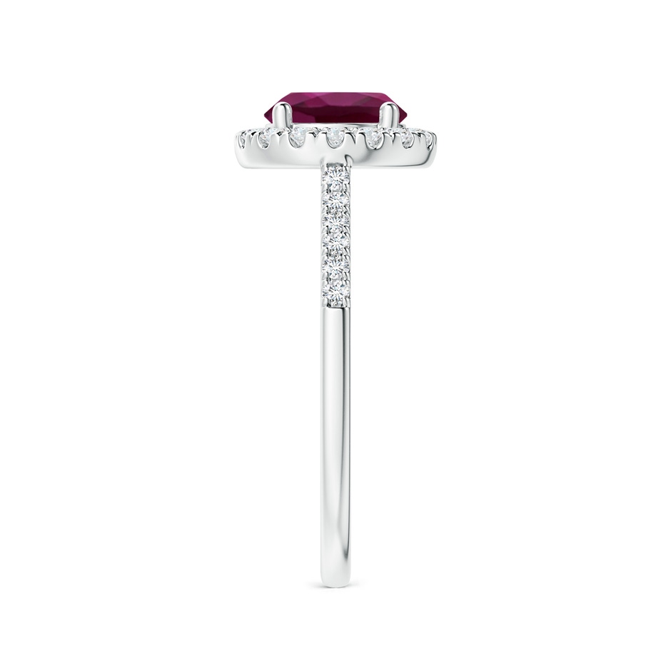 7mm AAA Round Rhodolite Halo Ring with Diamond Accents in P950 Platinum side-2