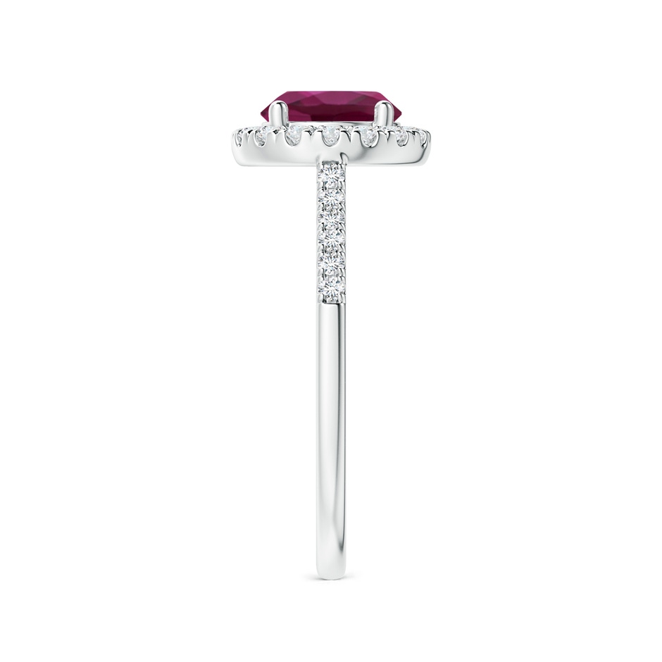 7mm AAAA Round Rhodolite Halo Ring with Diamond Accents in P950 Platinum side-2