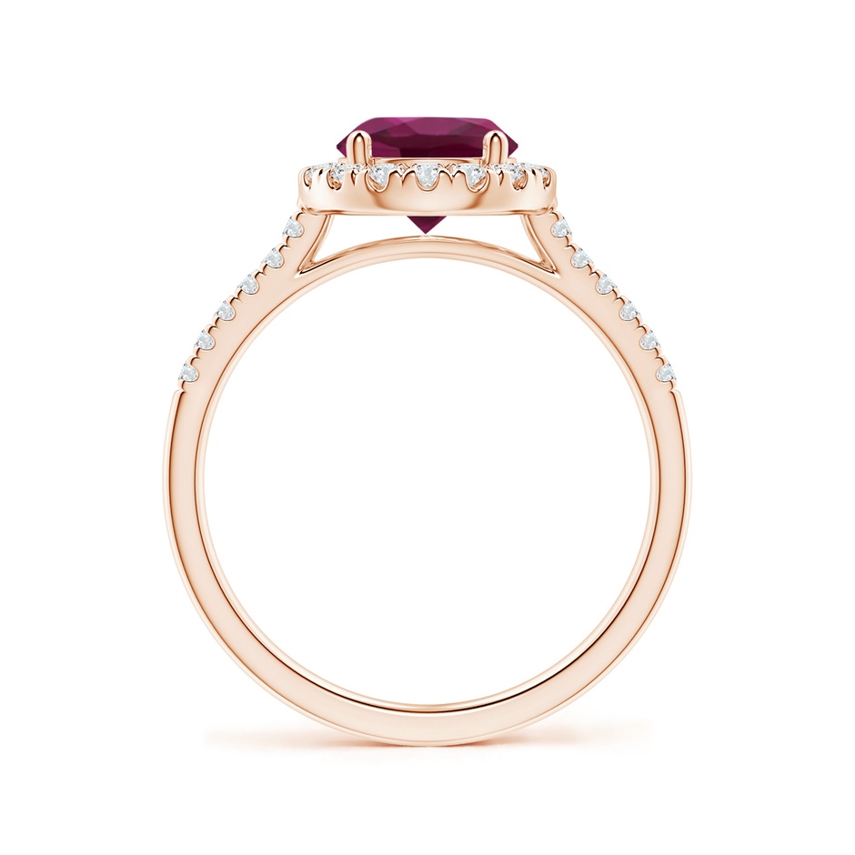 7mm AAAA Round Rhodolite Halo Ring with Diamond Accents in Rose Gold side-1