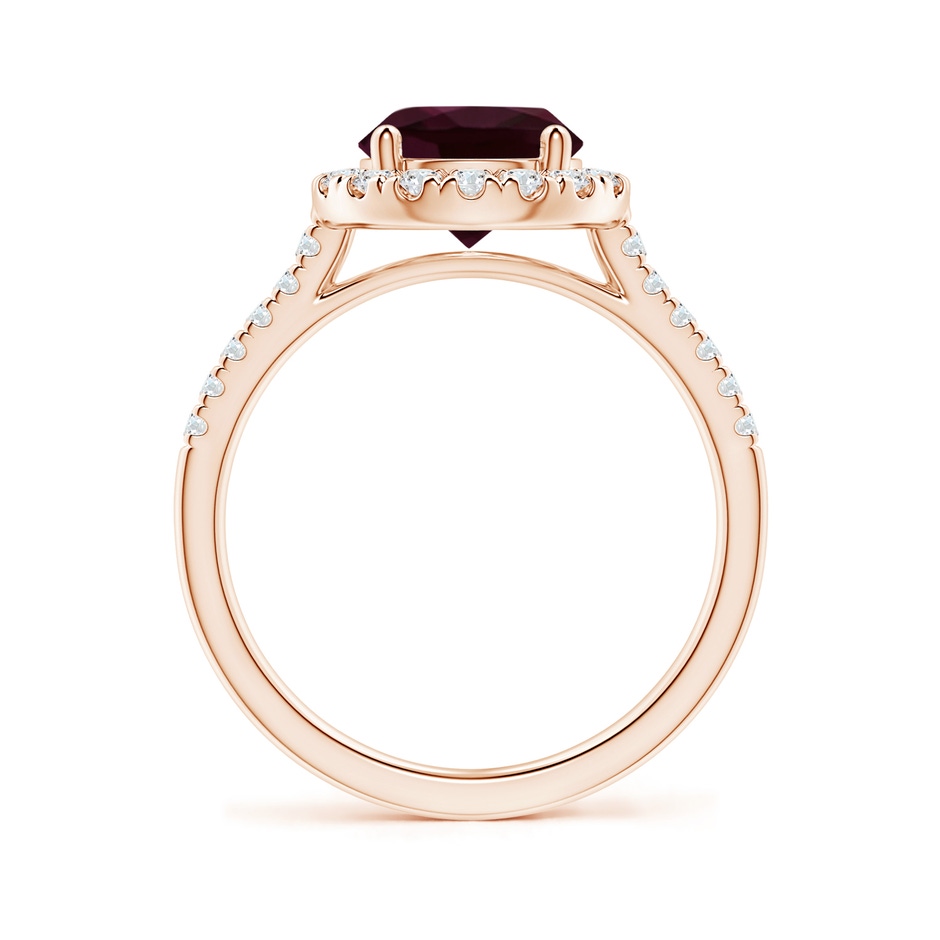 8mm A Round Rhodolite Halo Ring with Diamond Accents in Rose Gold side-1