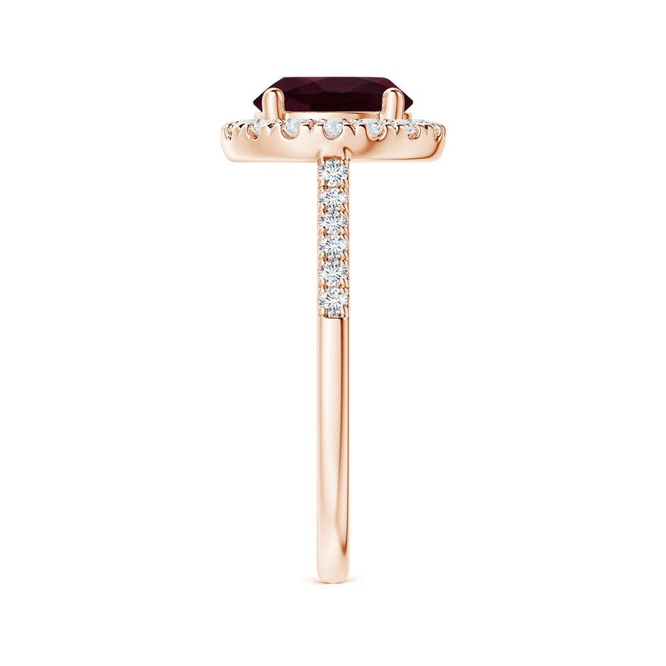 8mm A Round Rhodolite Halo Ring with Diamond Accents in Rose Gold side-2
