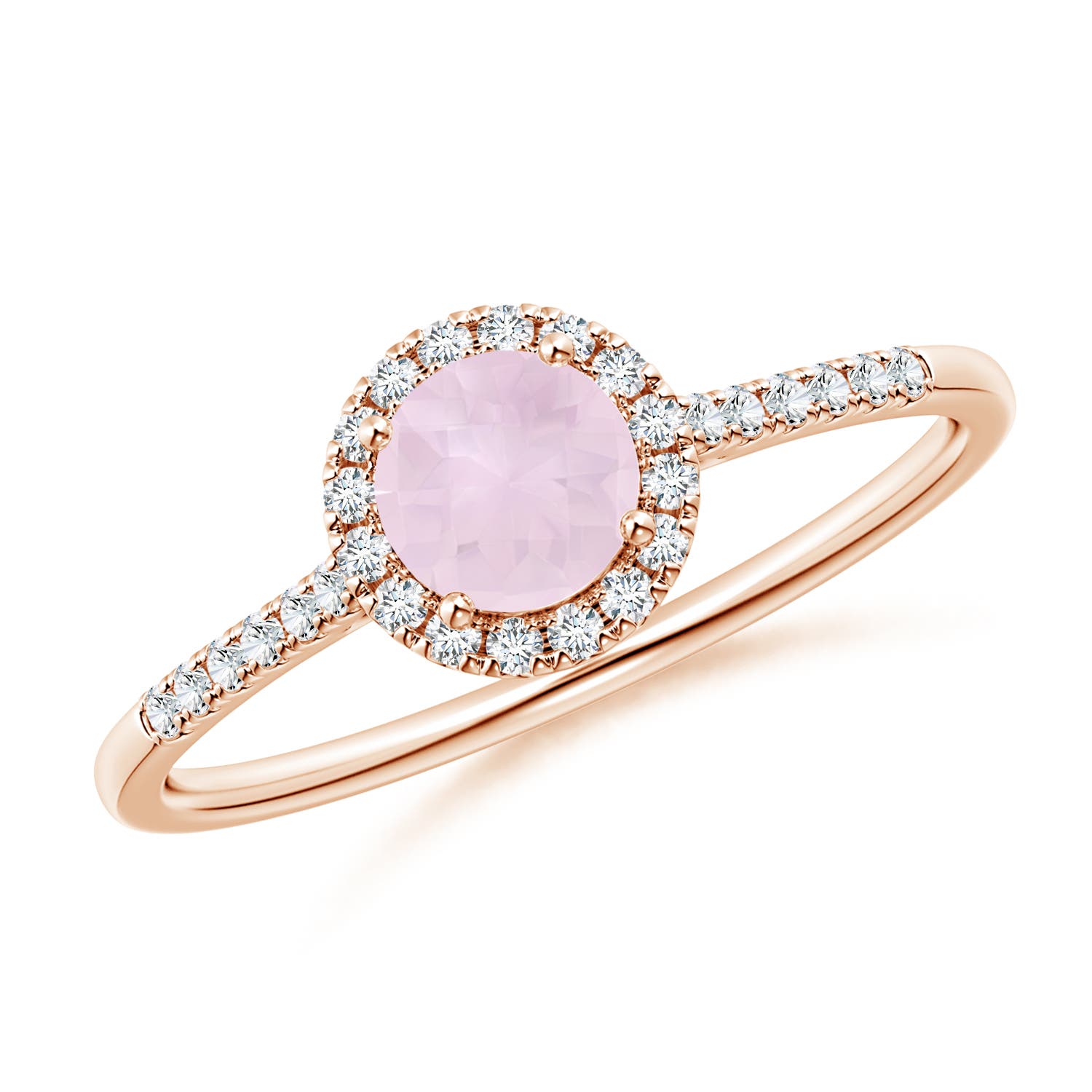 A - Rose Quartz / 0.65 CT / 14 KT Rose Gold