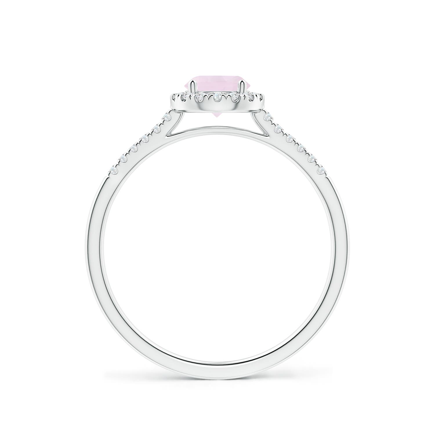 A - Rose Quartz / 0.65 CT / 14 KT White Gold