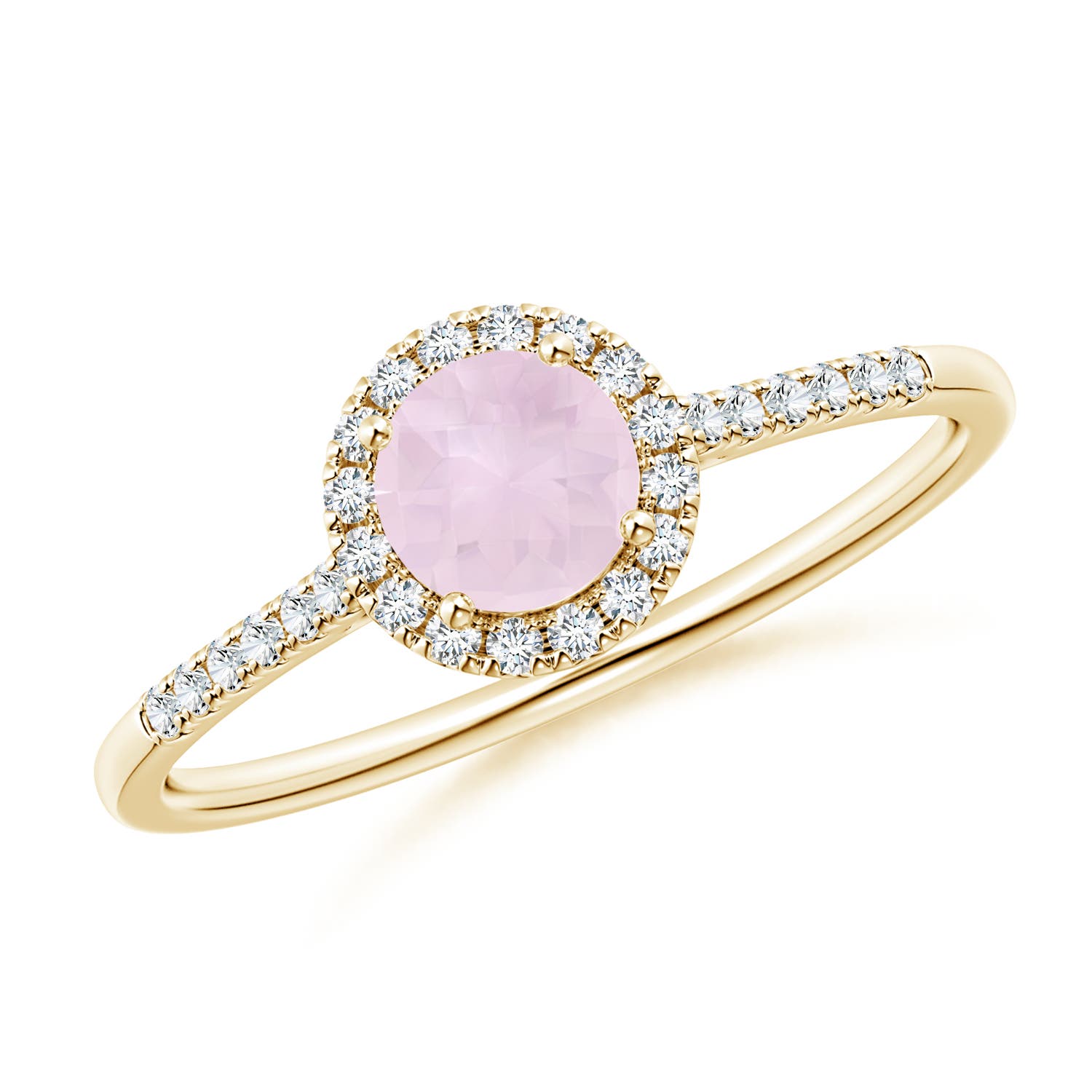 A - Rose Quartz / 0.65 CT / 14 KT Yellow Gold