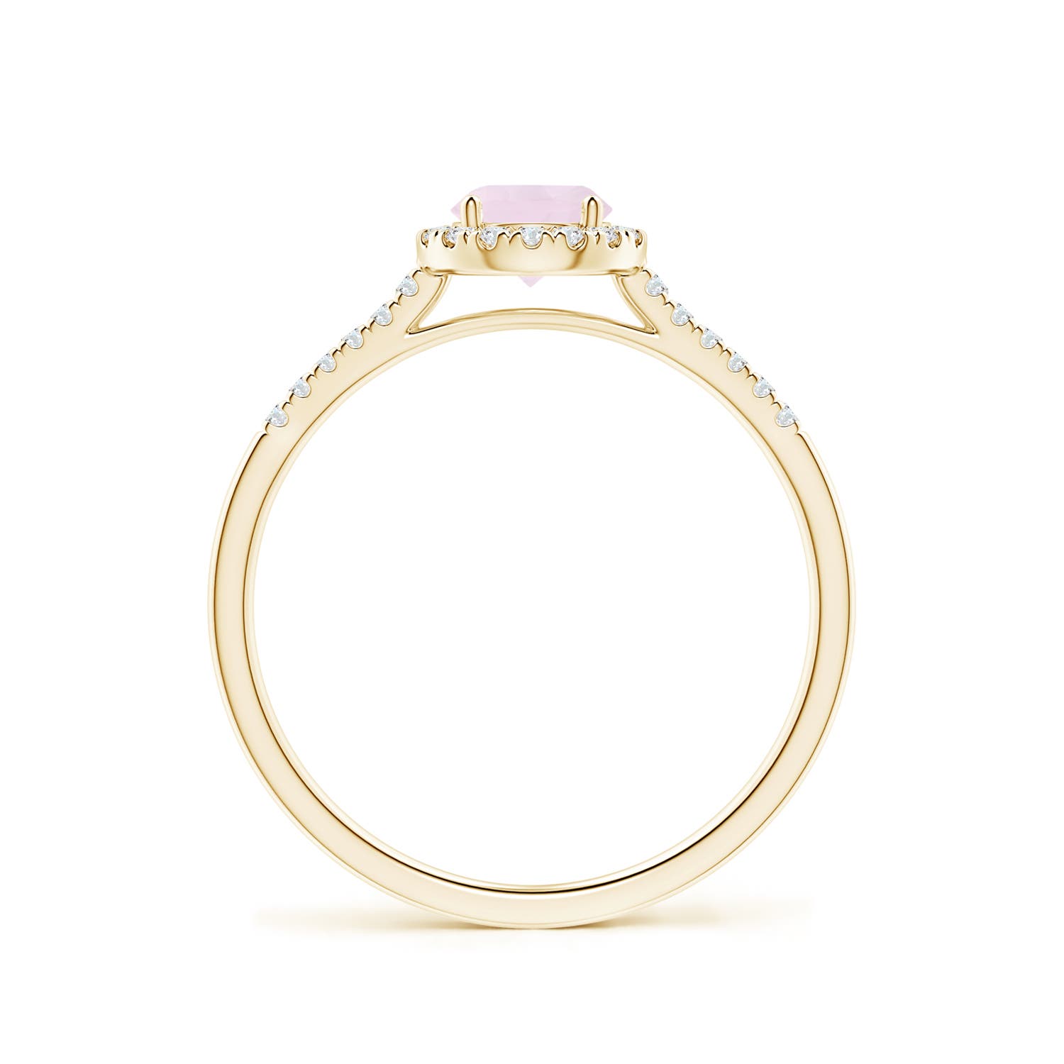 A - Rose Quartz / 0.65 CT / 14 KT Yellow Gold