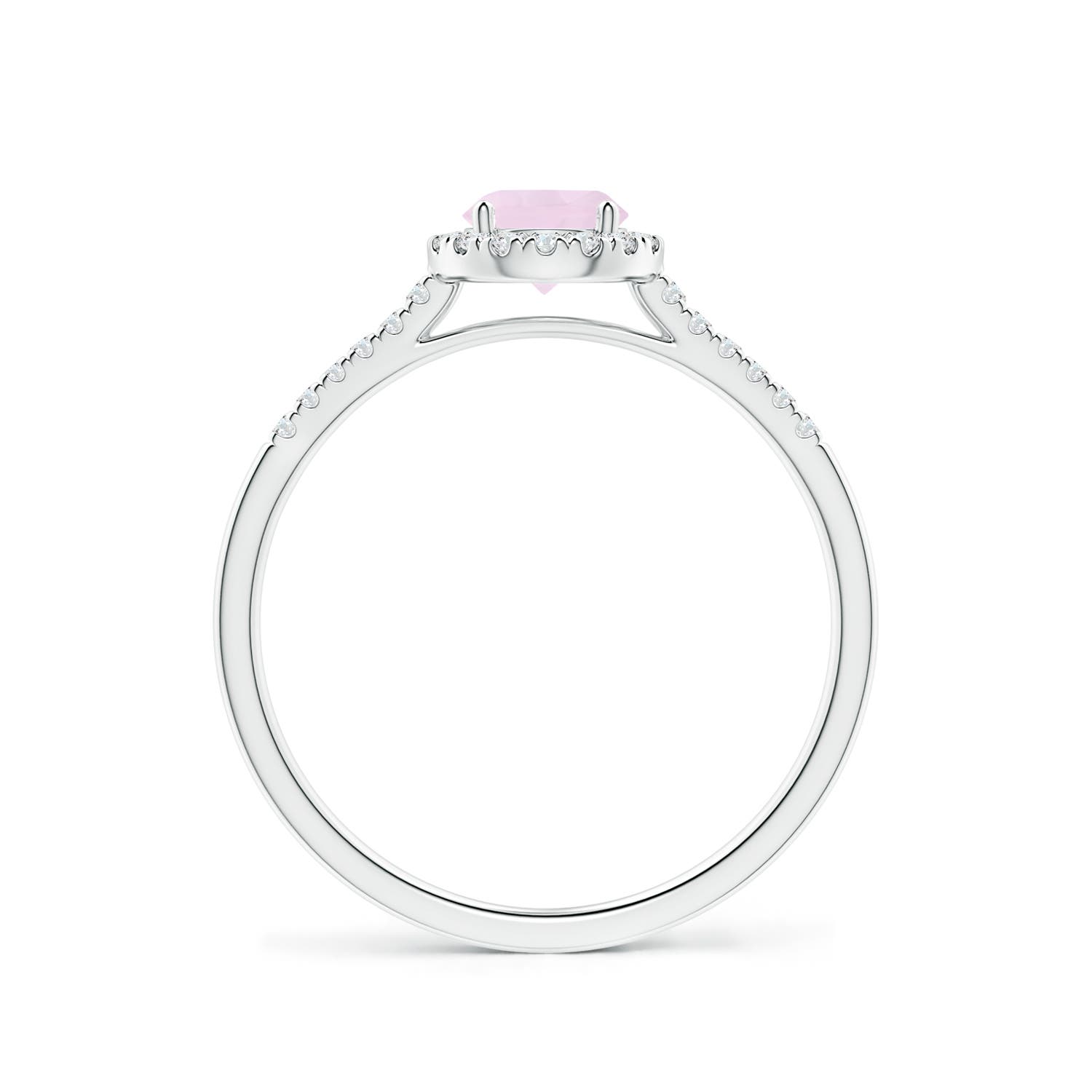 AA - Rose Quartz / 0.65 CT / 14 KT White Gold