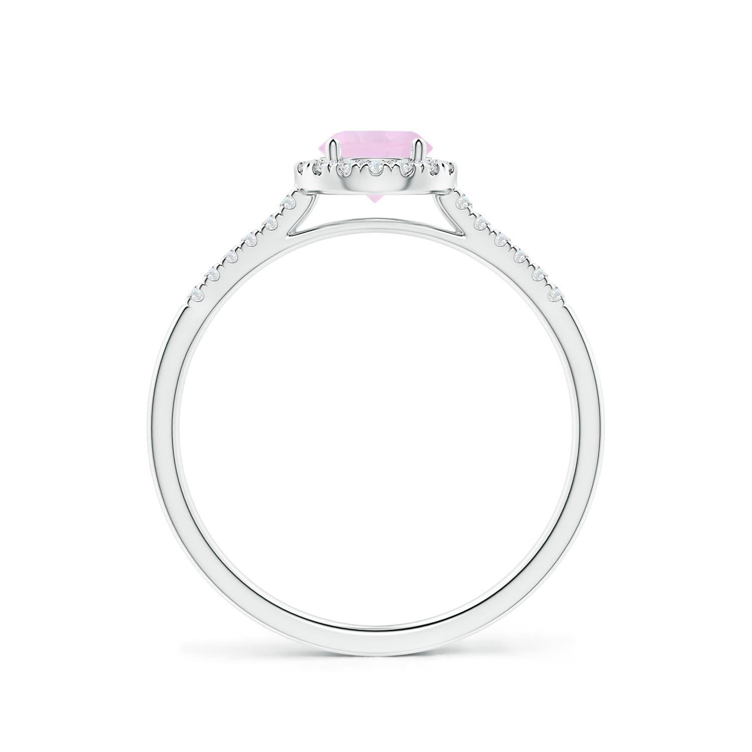 AAA - Rose Quartz / 0.65 CT / 14 KT White Gold