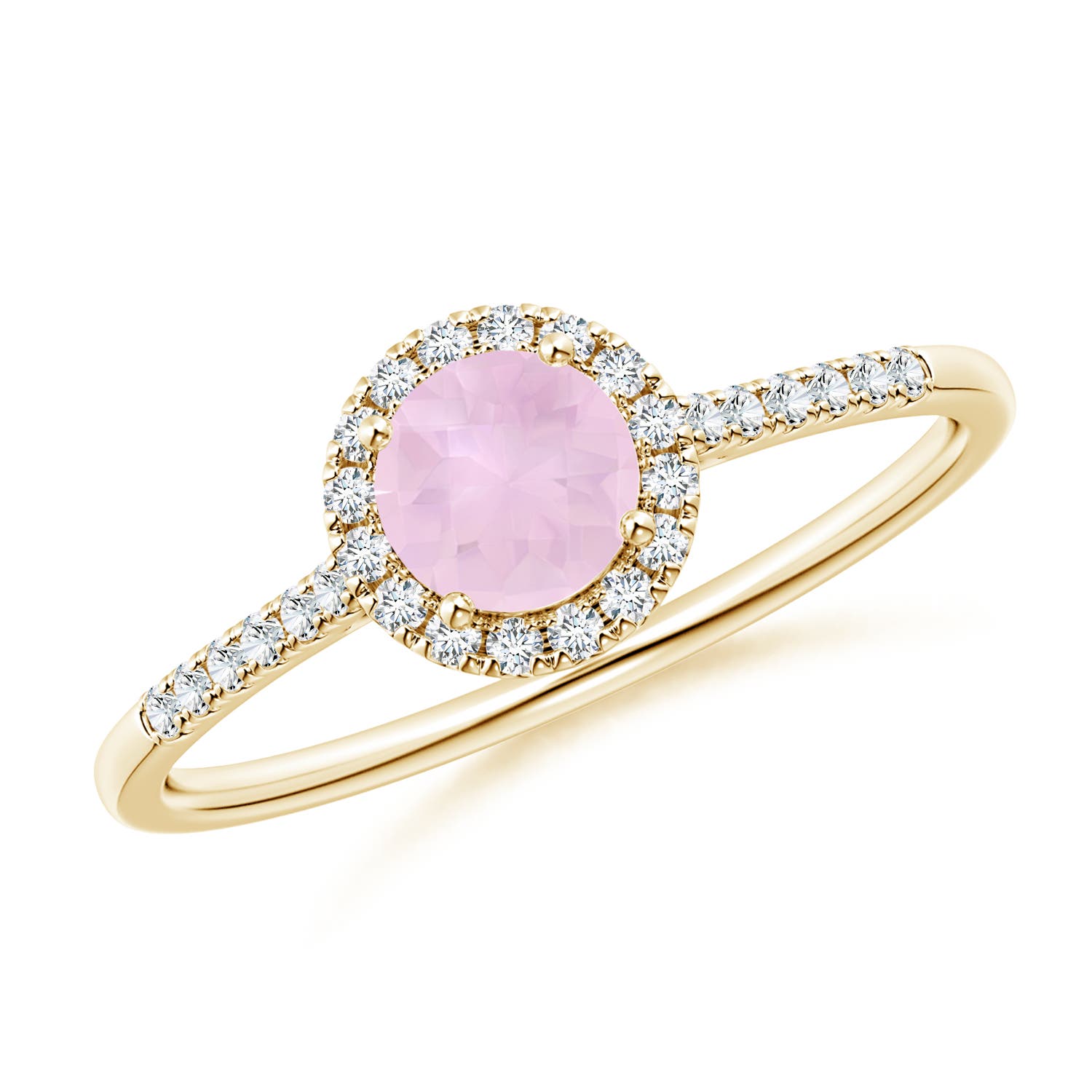 AAA - Rose Quartz / 0.65 CT / 14 KT Yellow Gold