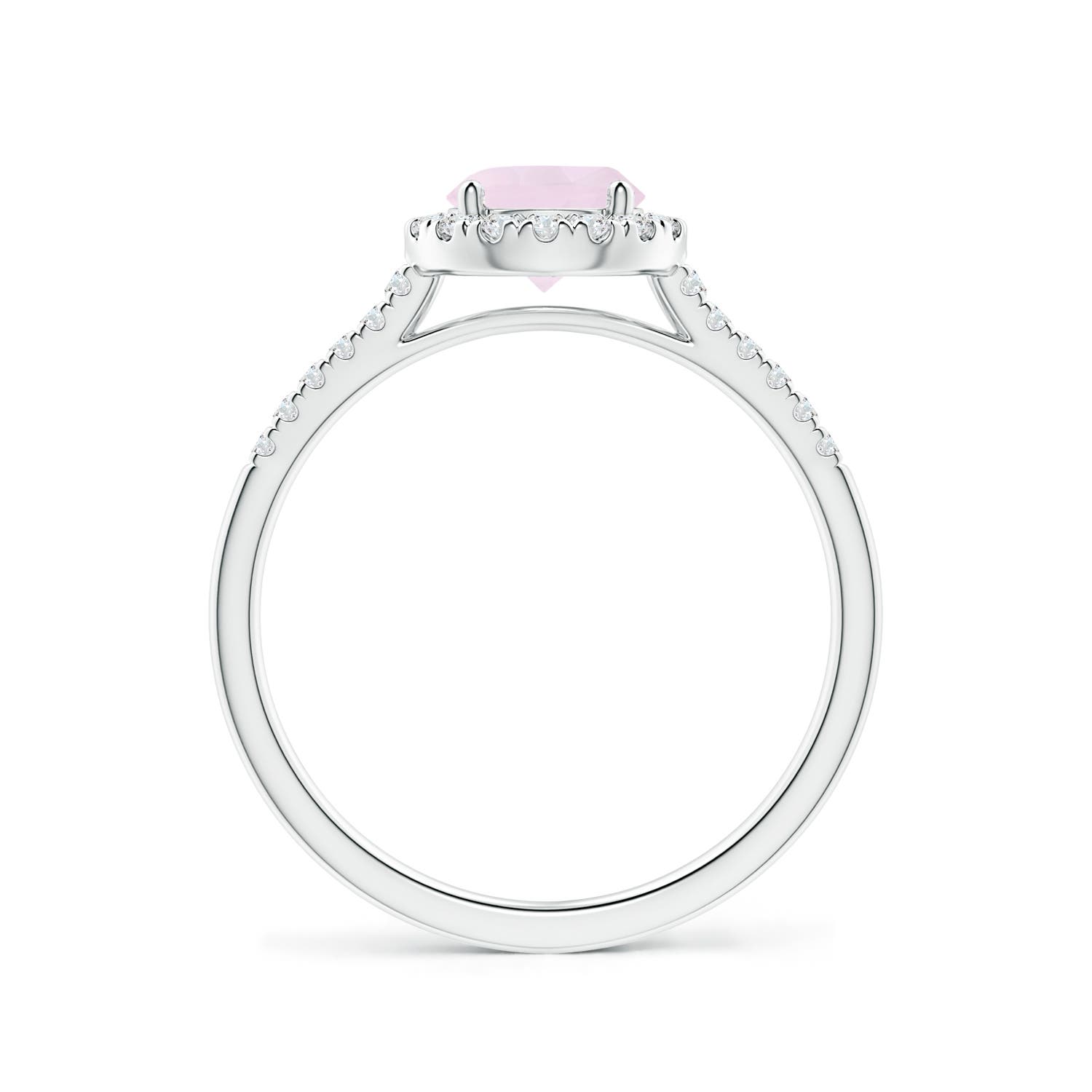 A - Rose Quartz / 1.05 CT / 14 KT White Gold