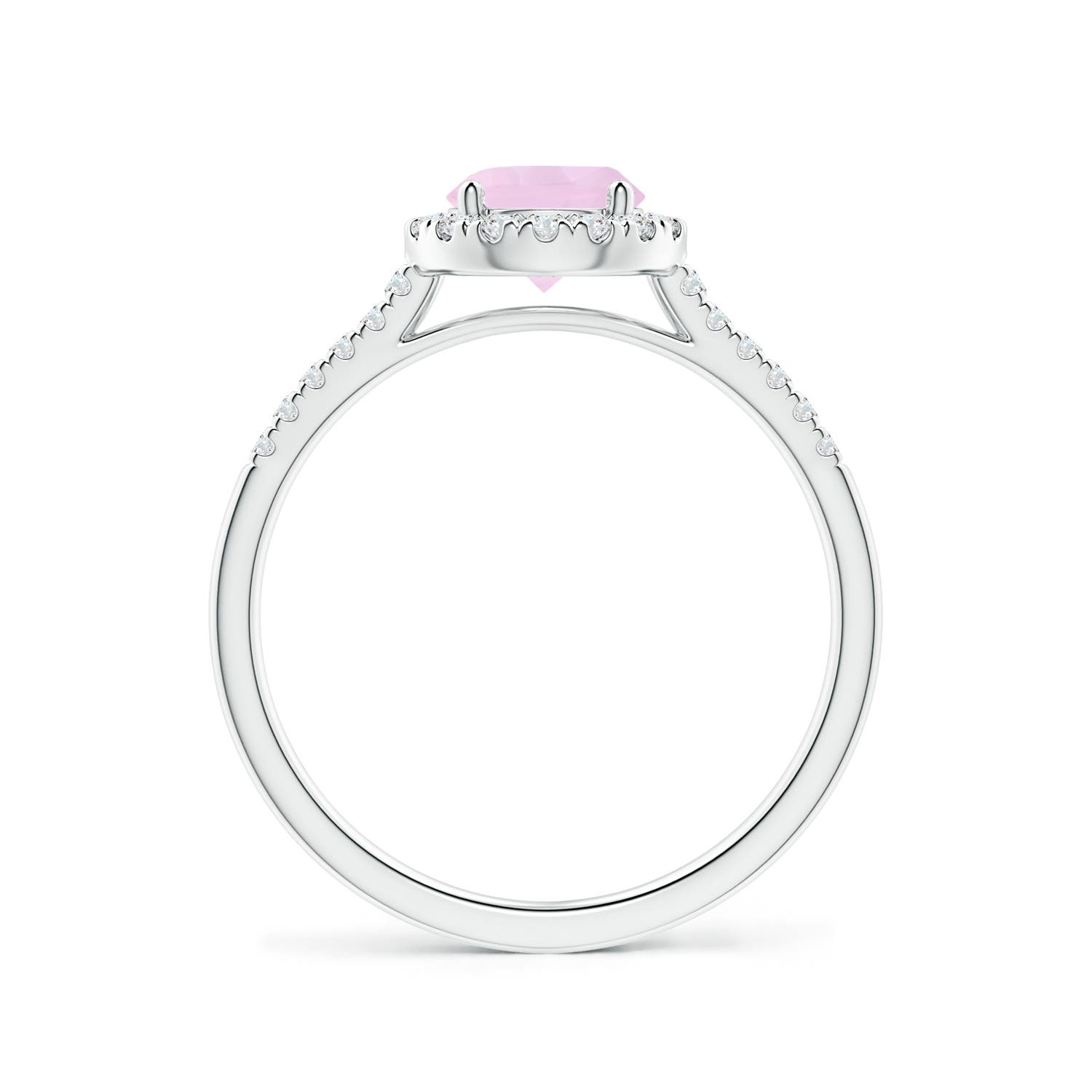 AAA - Rose Quartz / 1.05 CT / 14 KT White Gold