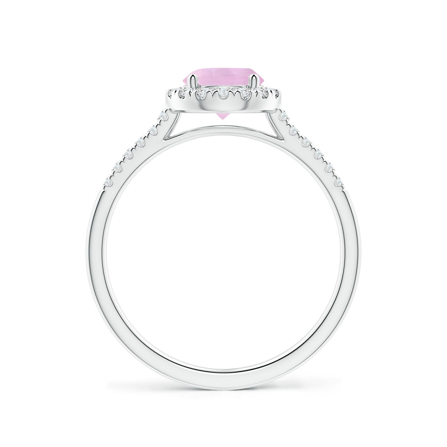 AAAA - Rose Quartz / 1.05 CT / 14 KT White Gold