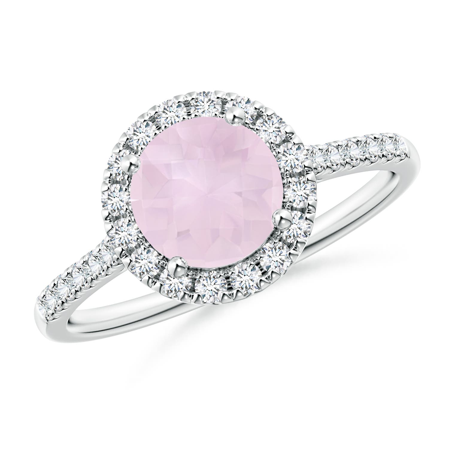 A - Rose Quartz / 1.64 CT / 14 KT White Gold