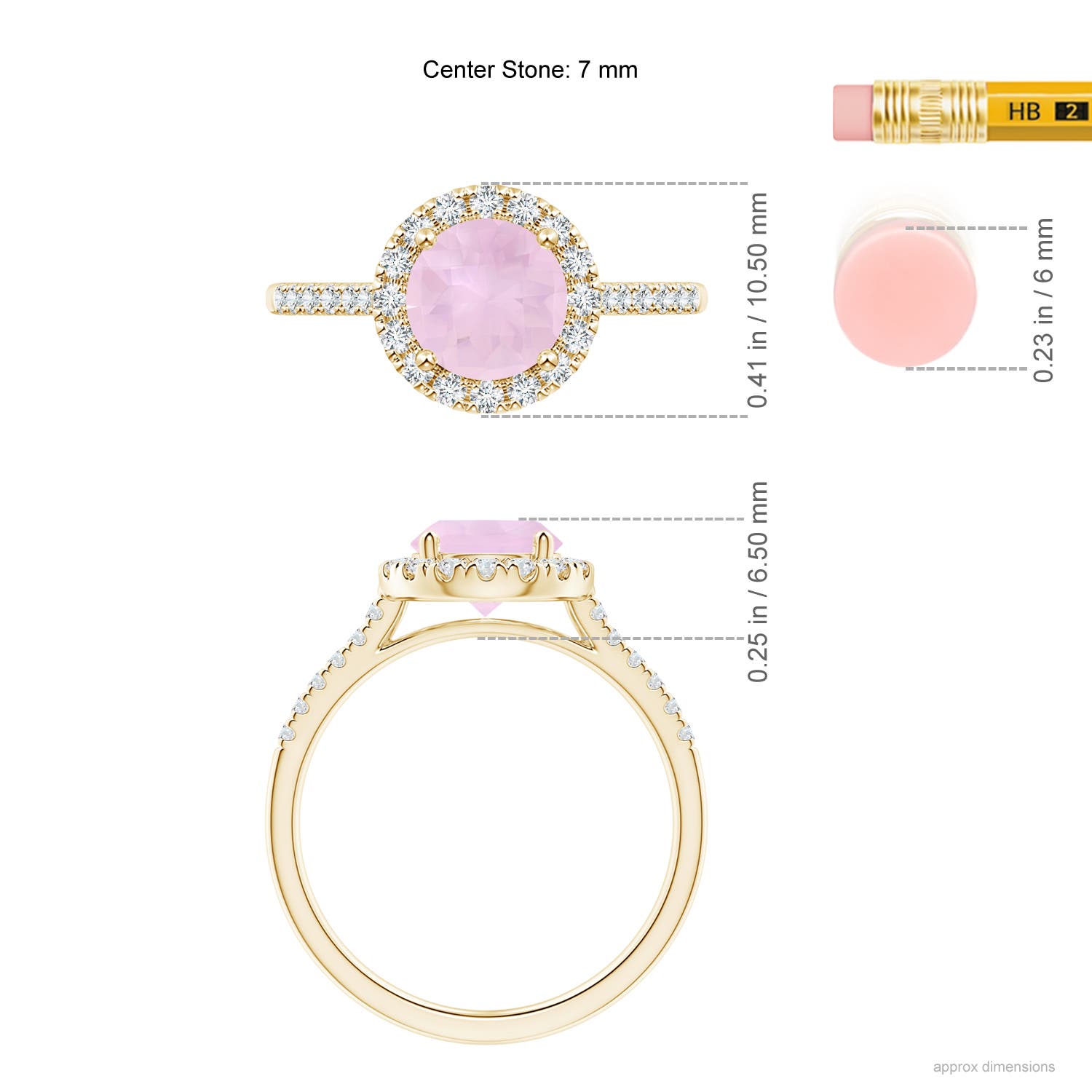 AAA - Rose Quartz / 1.64 CT / 14 KT Yellow Gold