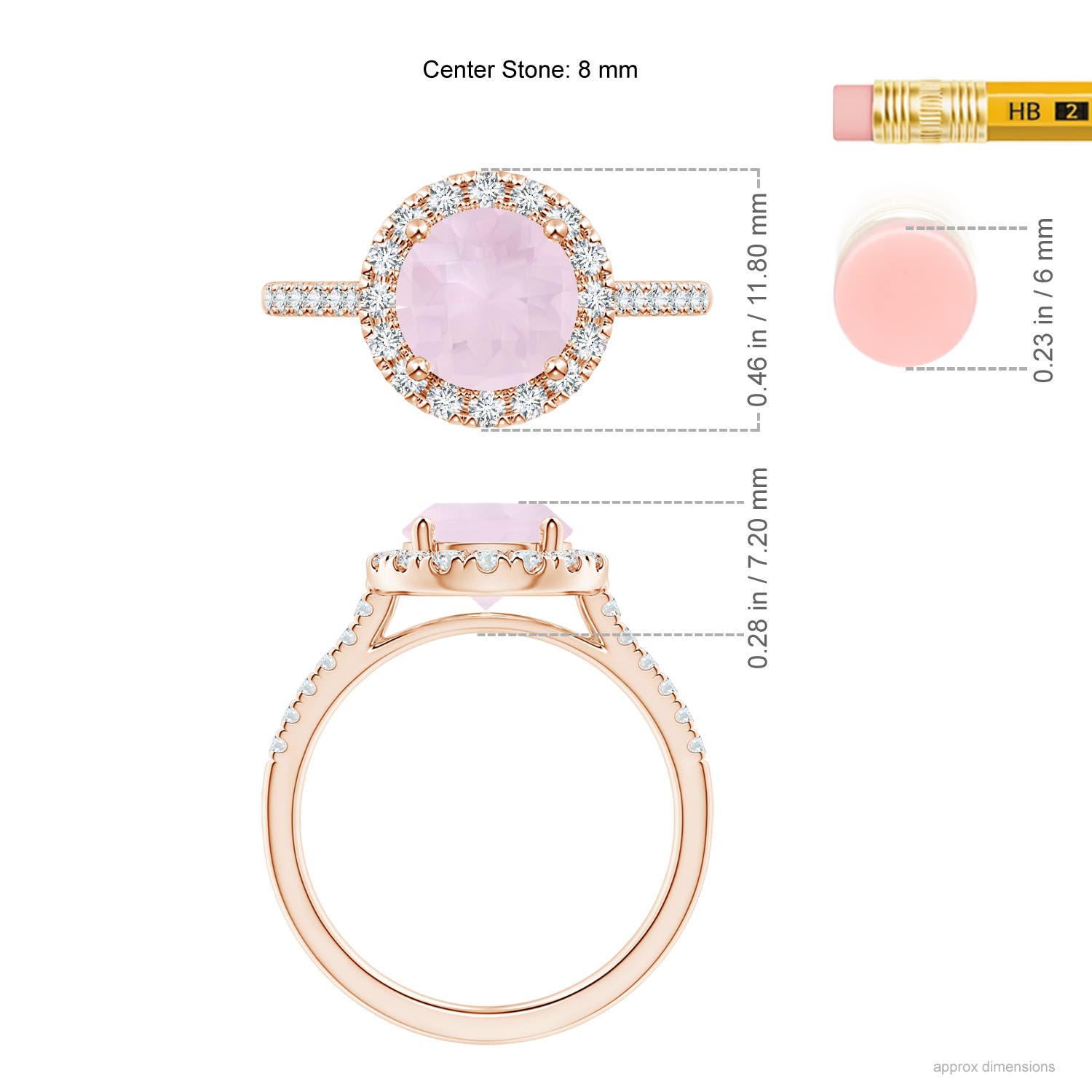 A - Rose Quartz / 2.02 CT / 14 KT Rose Gold