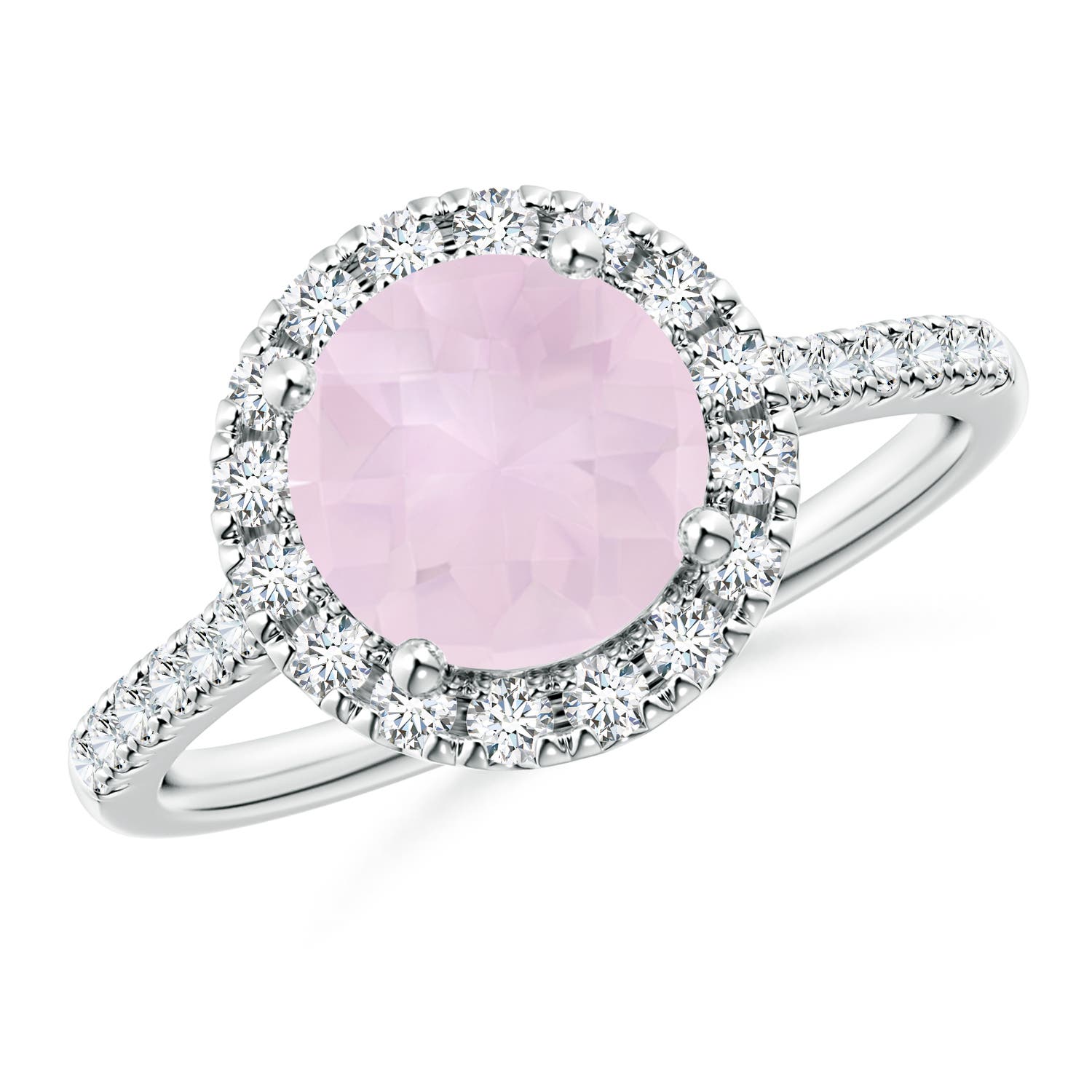 A - Rose Quartz / 2.02 CT / 14 KT White Gold