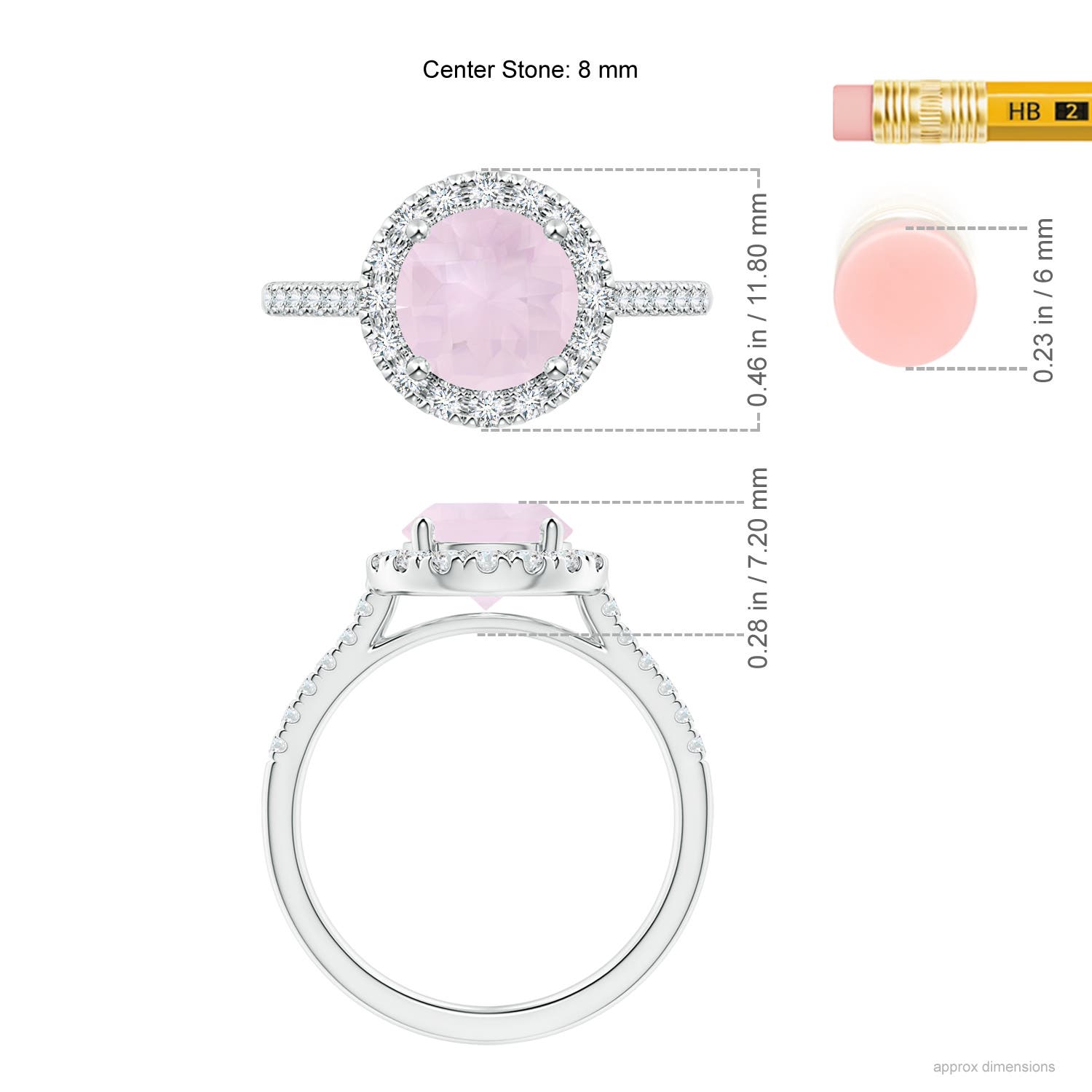 A - Rose Quartz / 2.02 CT / 14 KT White Gold