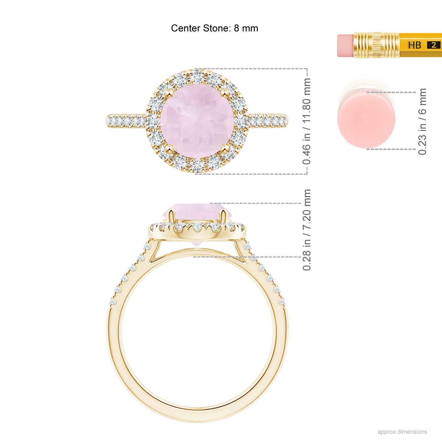 A - Rose Quartz / 2.02 CT / 14 KT Yellow Gold