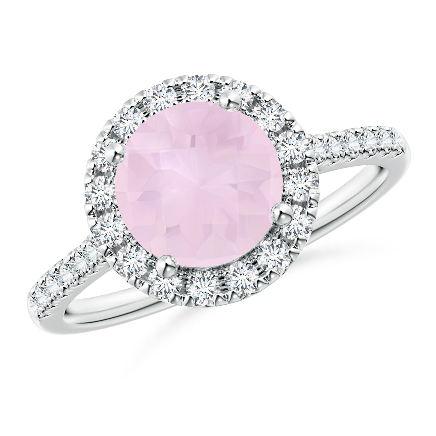 AA - Rose Quartz / 2.02 CT / 14 KT White Gold