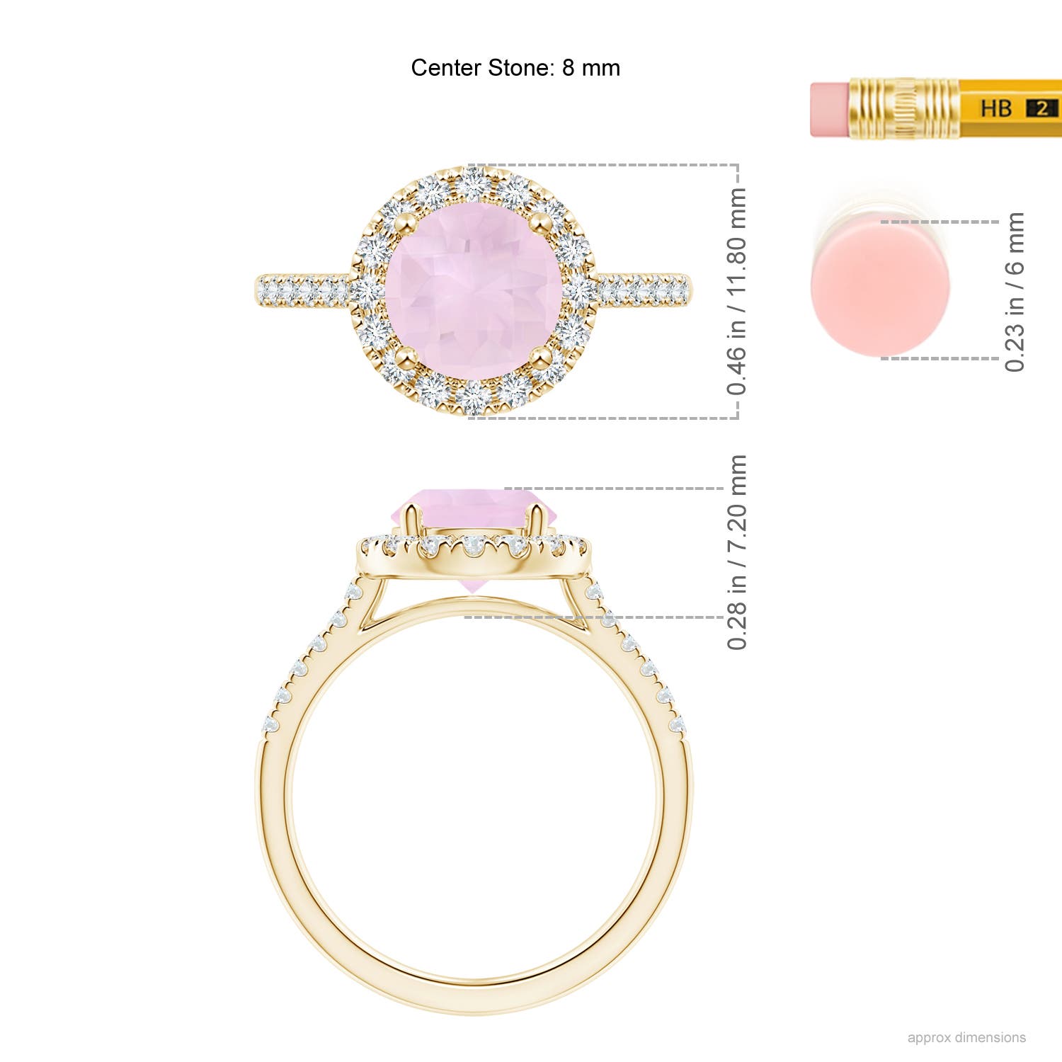 AA - Rose Quartz / 2.02 CT / 14 KT Yellow Gold