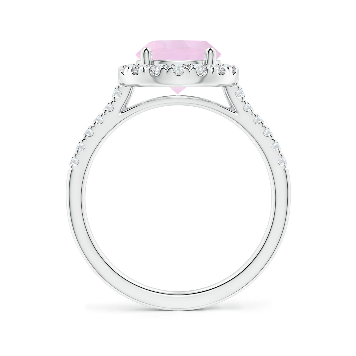 AAA - Rose Quartz / 2.02 CT / 14 KT White Gold