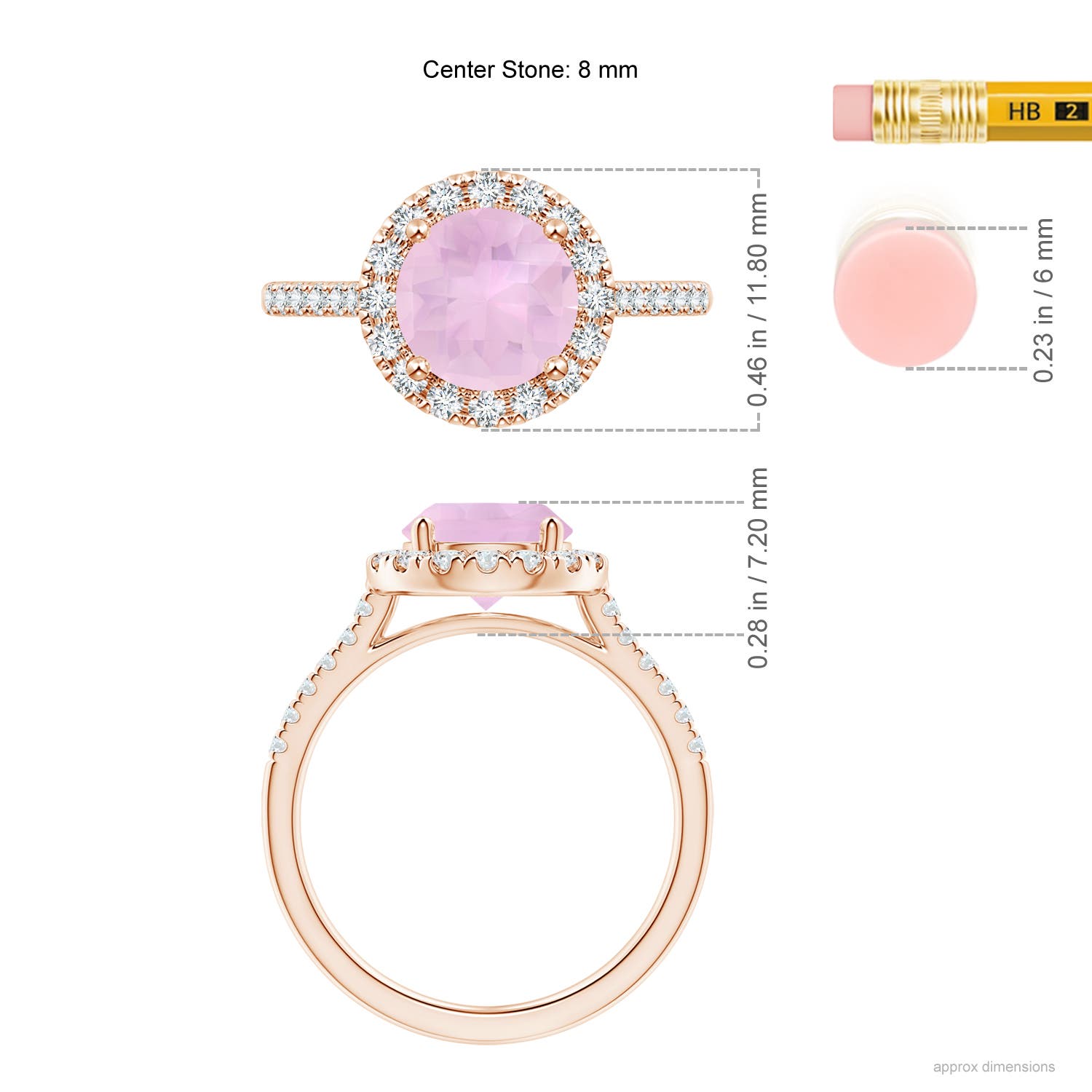 AAAA - Rose Quartz / 2.02 CT / 14 KT Rose Gold