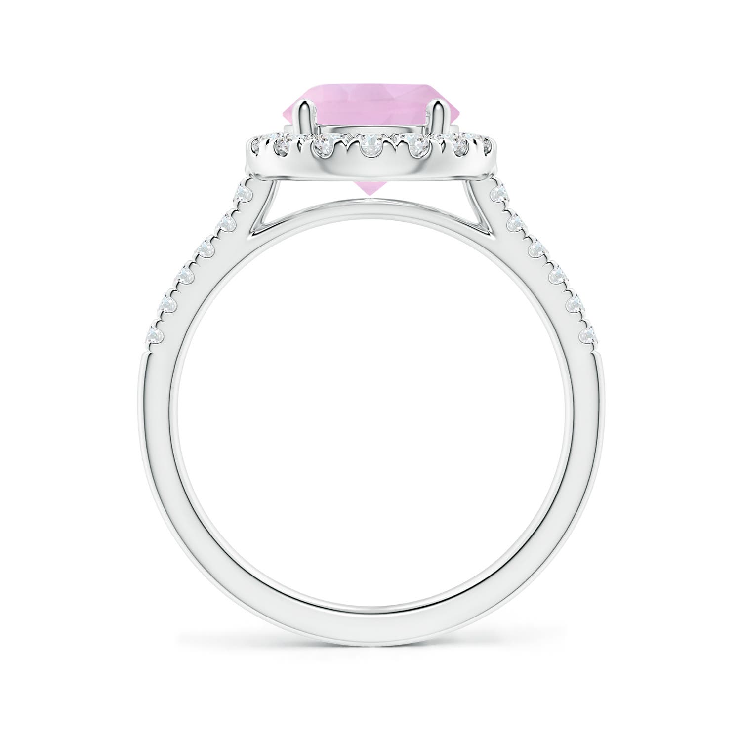 AAAA - Rose Quartz / 2.02 CT / 14 KT White Gold