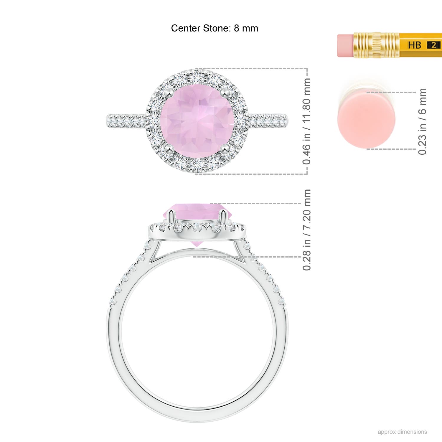 AAAA - Rose Quartz / 2.02 CT / 14 KT White Gold