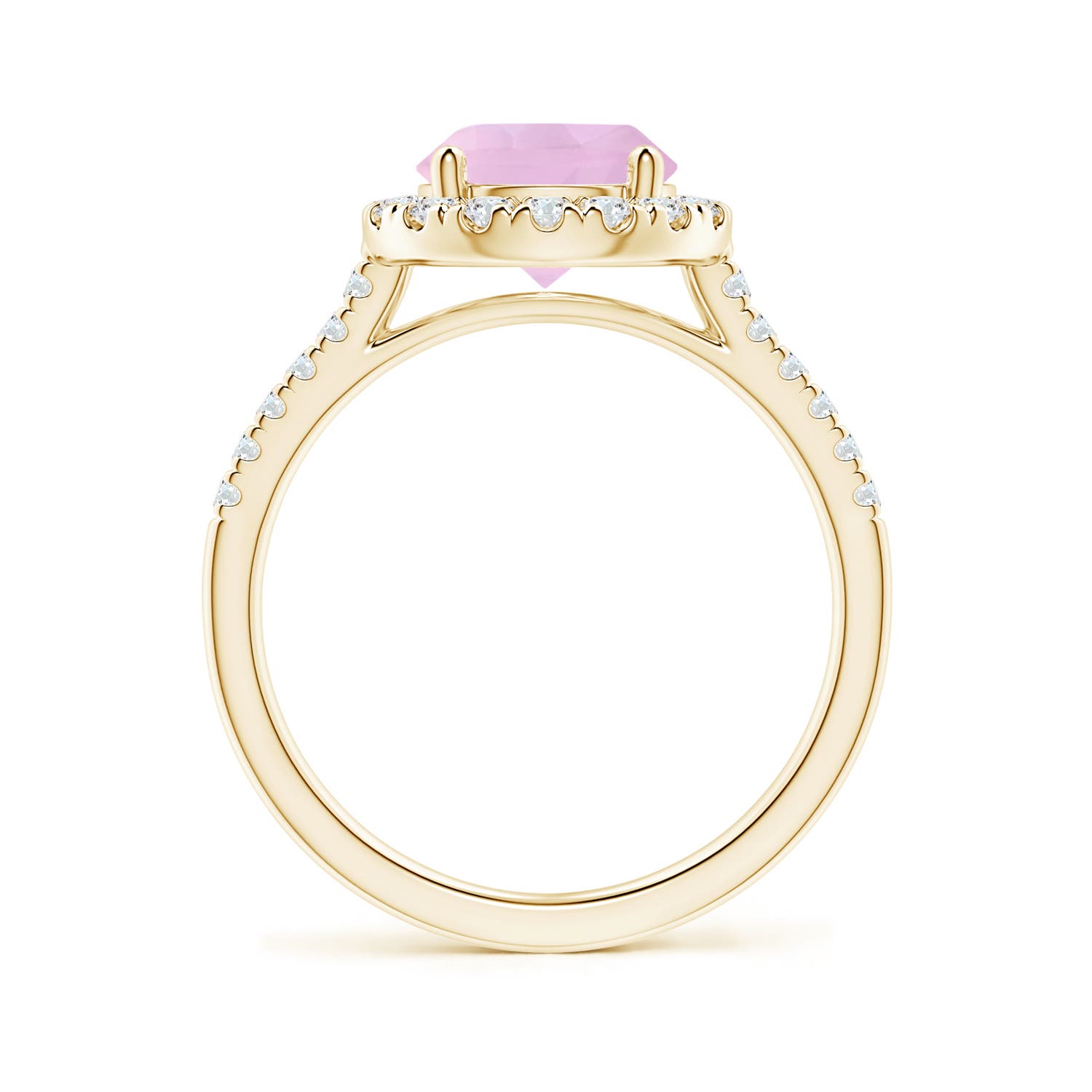 AAAA - Rose Quartz / 2.02 CT / 14 KT Yellow Gold