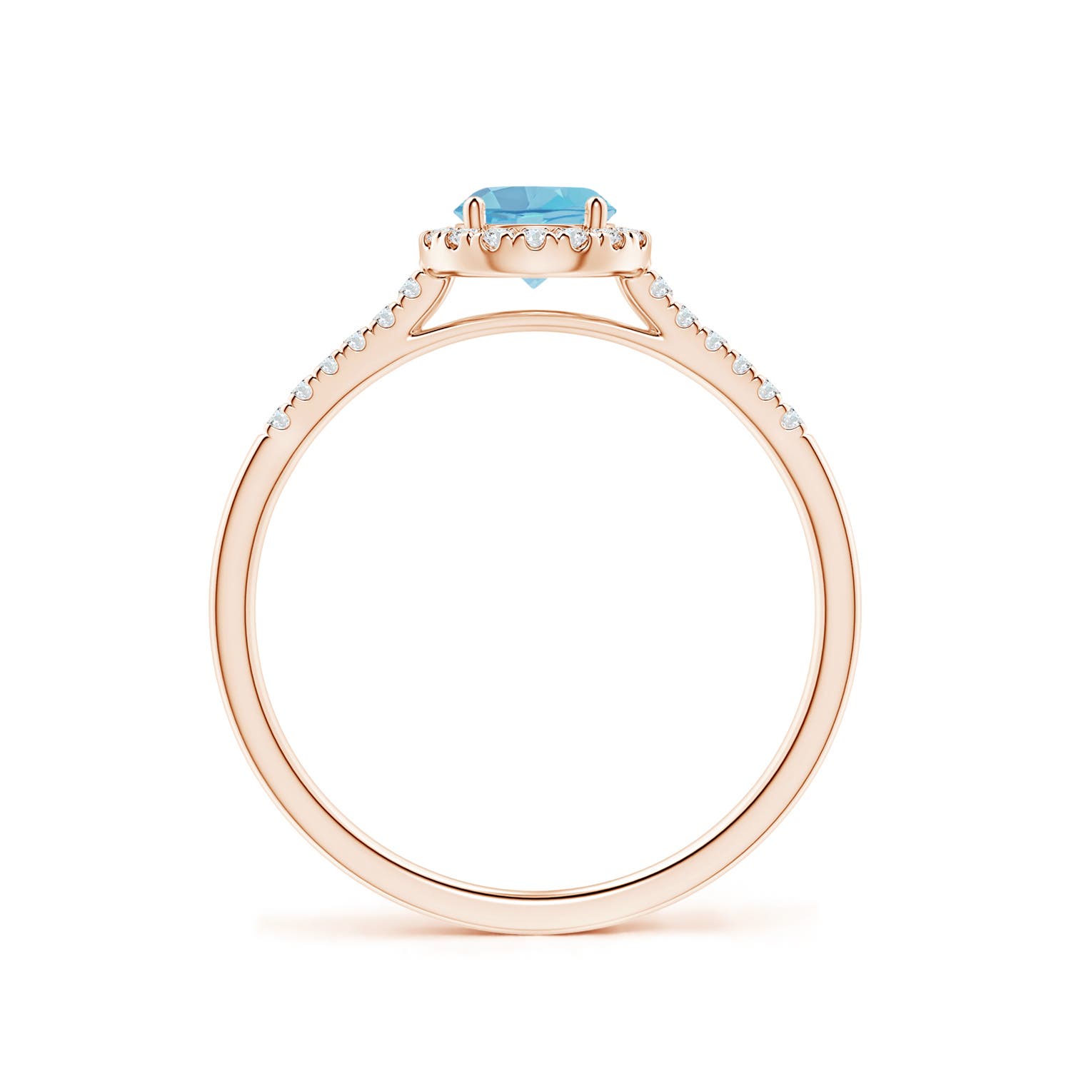 A - Swiss Blue Topaz / 0.75 CT / 14 KT Rose Gold