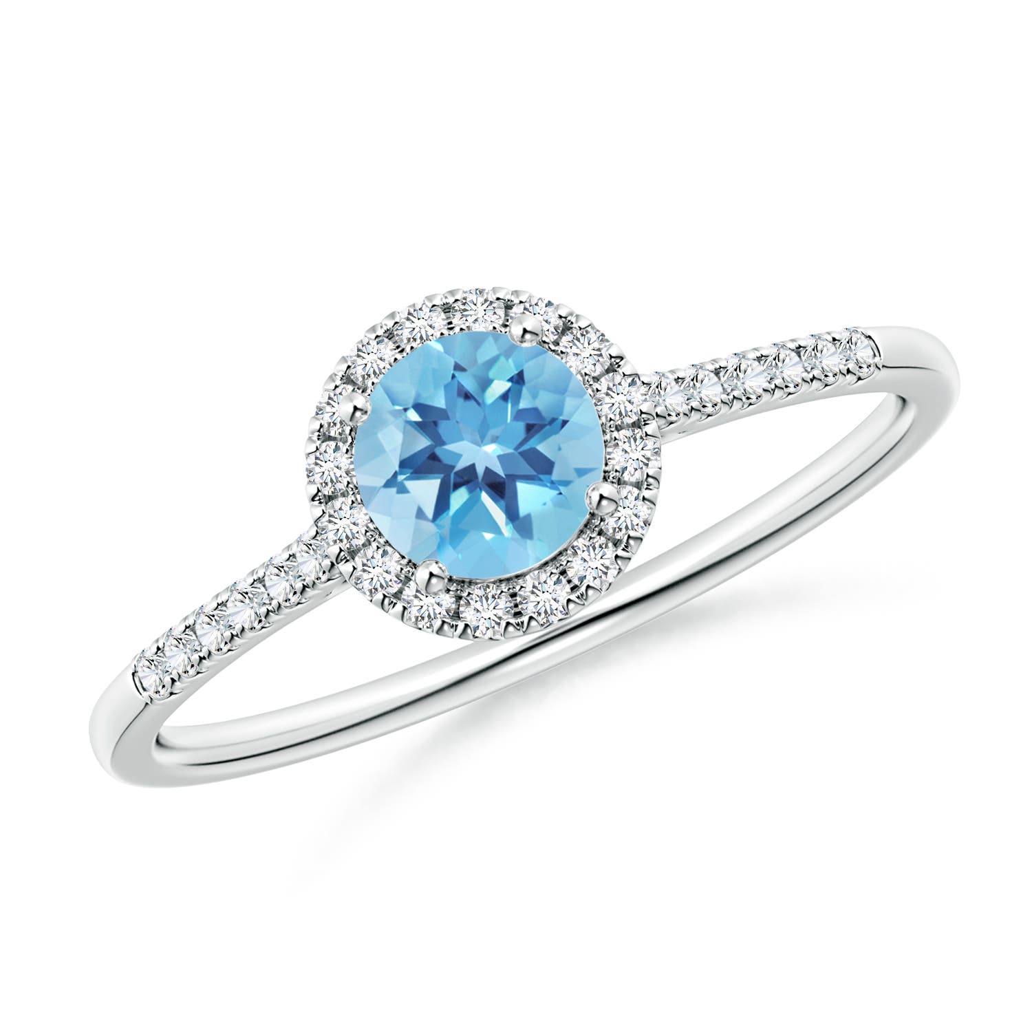 A - Swiss Blue Topaz / 0.75 CT / 14 KT White Gold