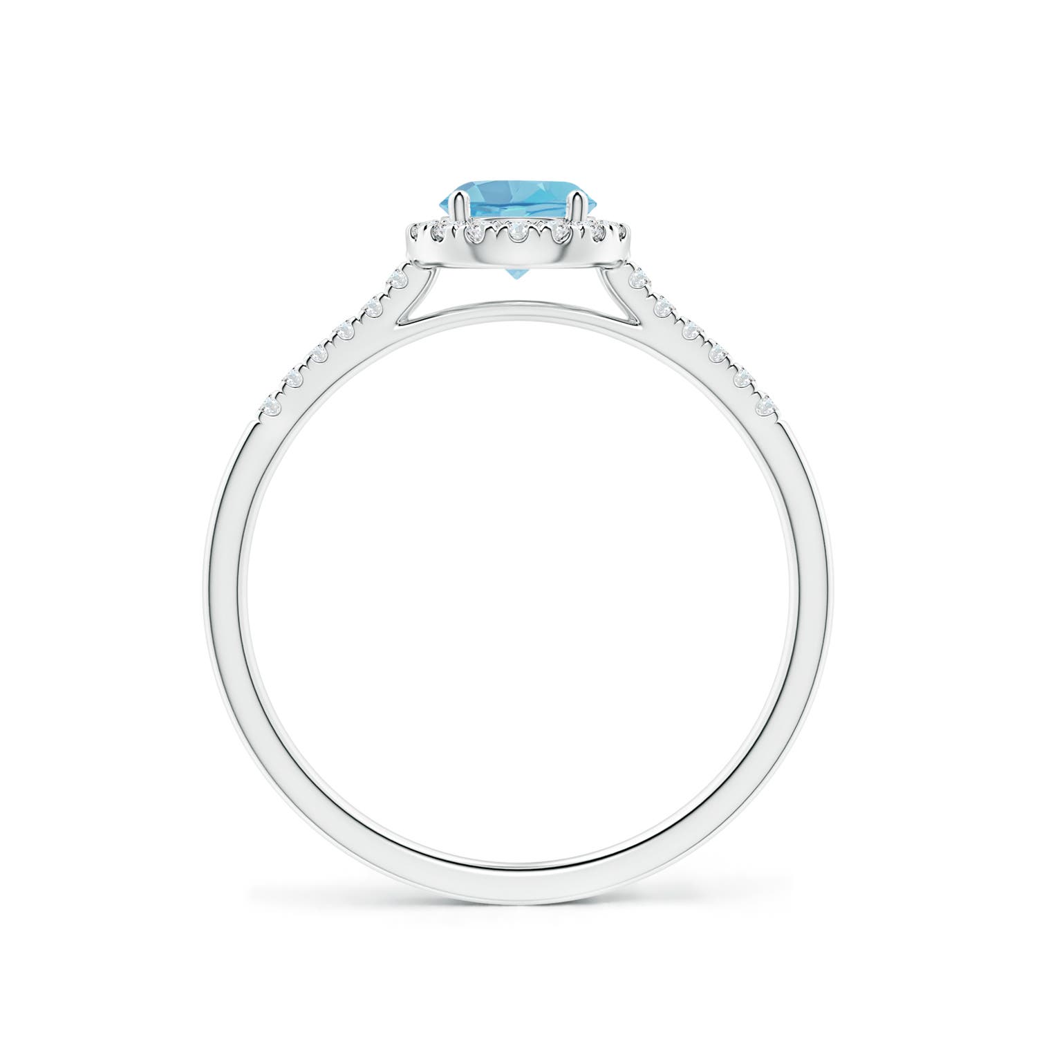 A - Swiss Blue Topaz / 0.75 CT / 14 KT White Gold