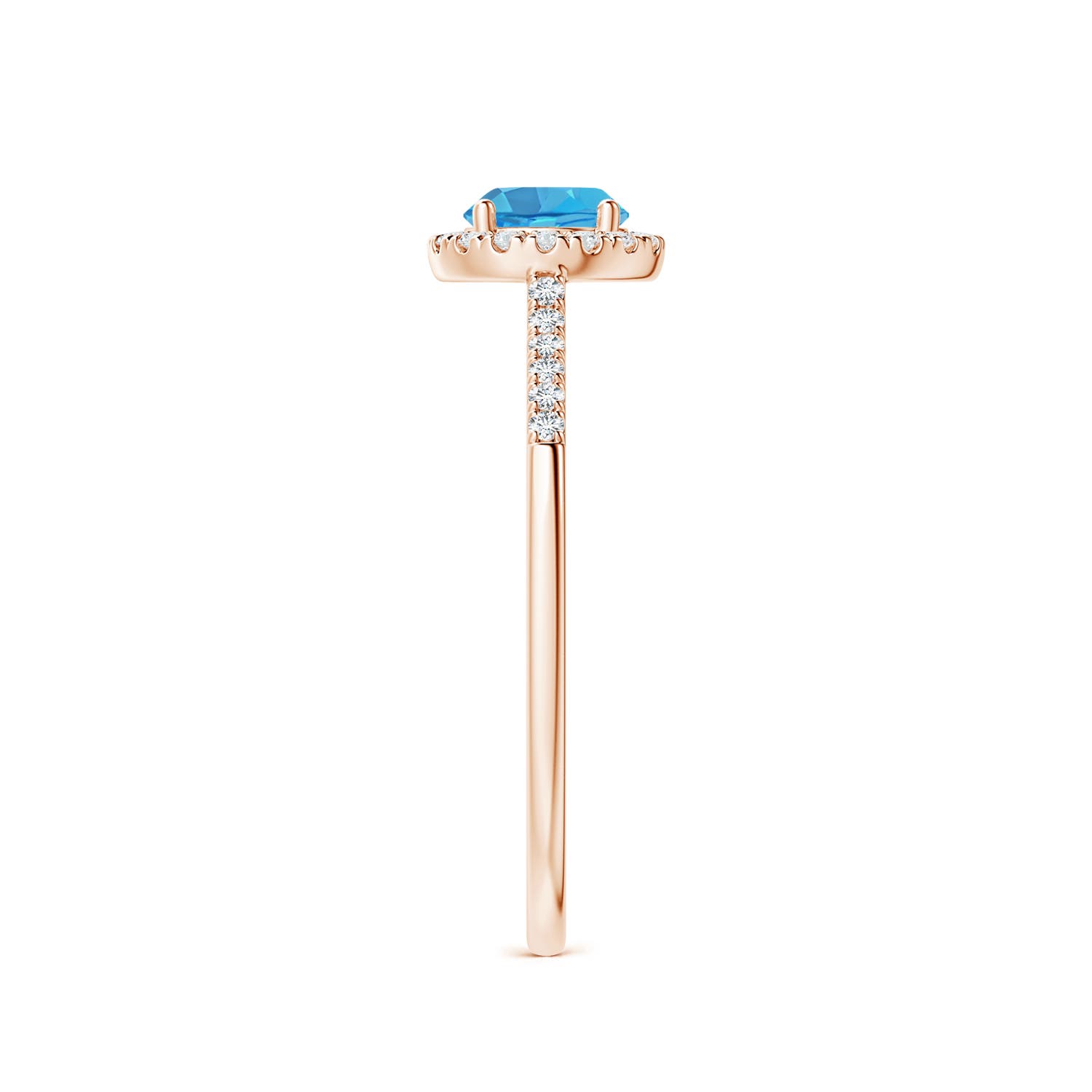 AA - Swiss Blue Topaz / 0.75 CT / 14 KT Rose Gold