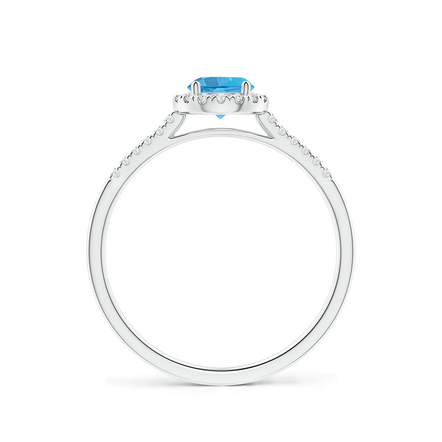 AA - Swiss Blue Topaz / 0.75 CT / 14 KT White Gold