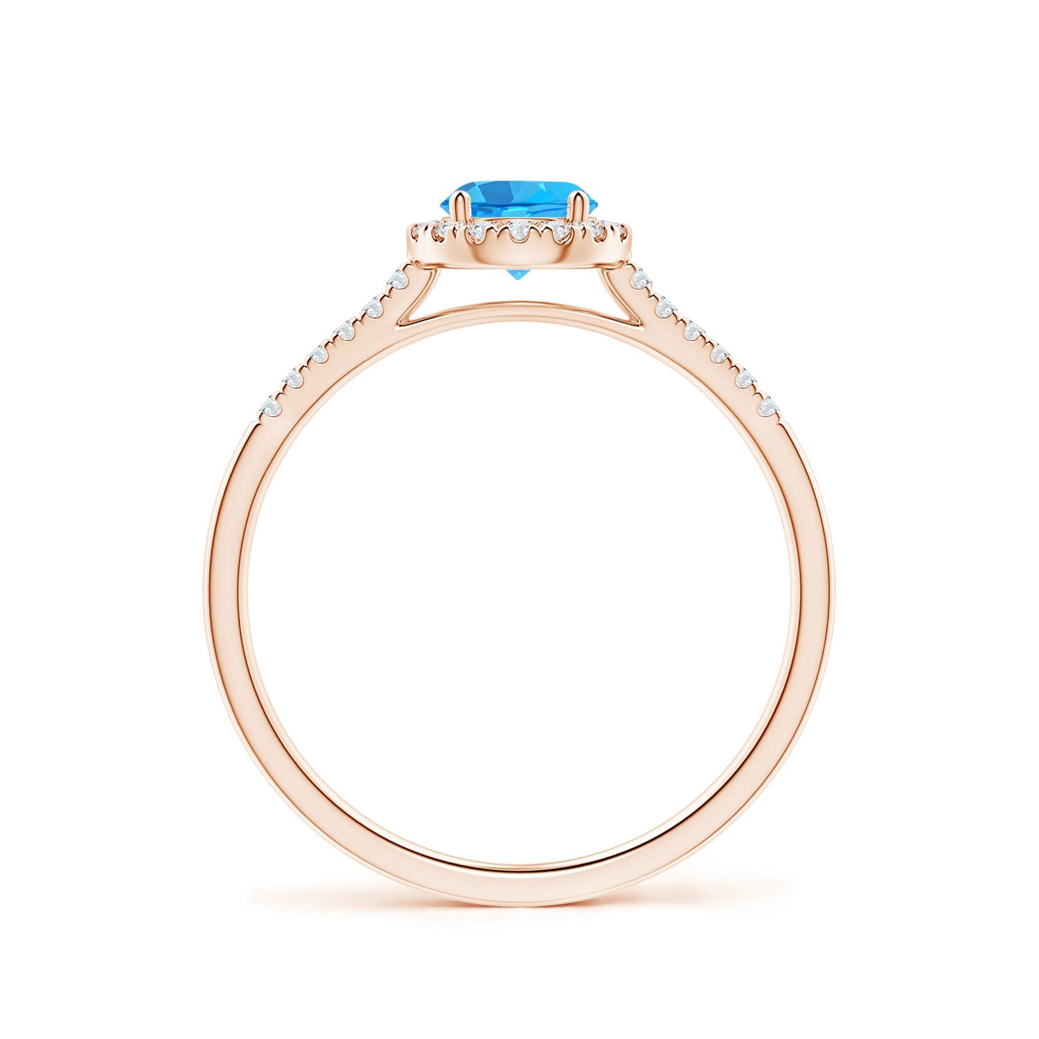 AAA - Swiss Blue Topaz / 0.75 CT / 14 KT Rose Gold