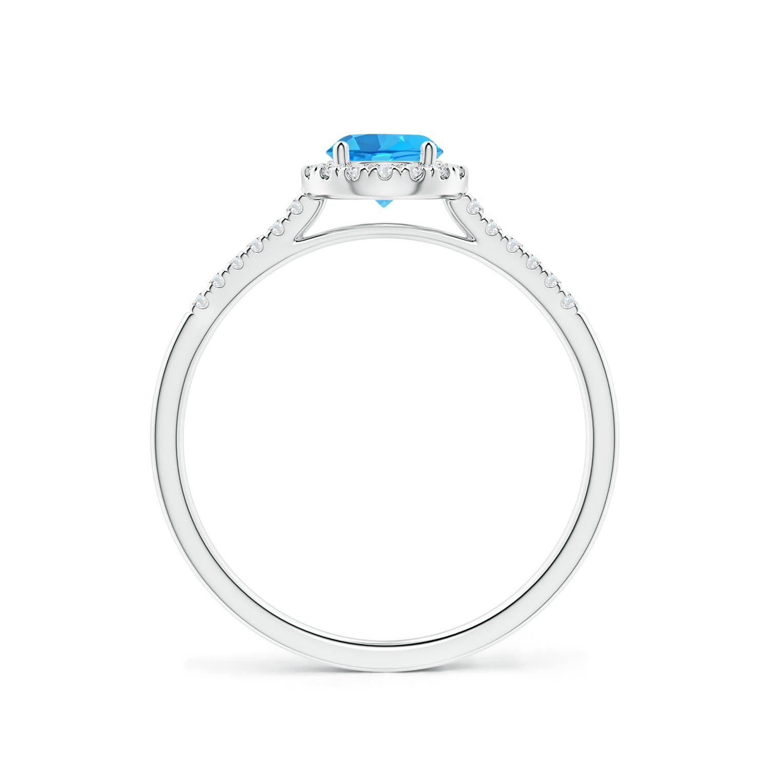 AAA - Swiss Blue Topaz / 0.75 CT / 14 KT White Gold