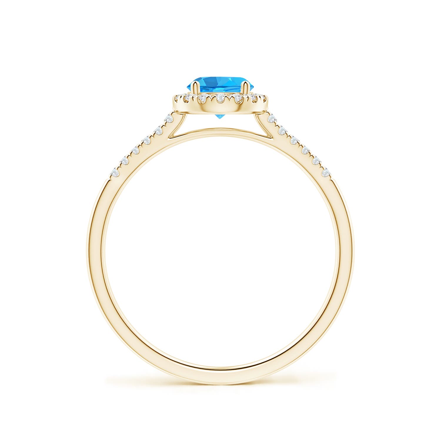 AAA - Swiss Blue Topaz / 0.75 CT / 14 KT Yellow Gold