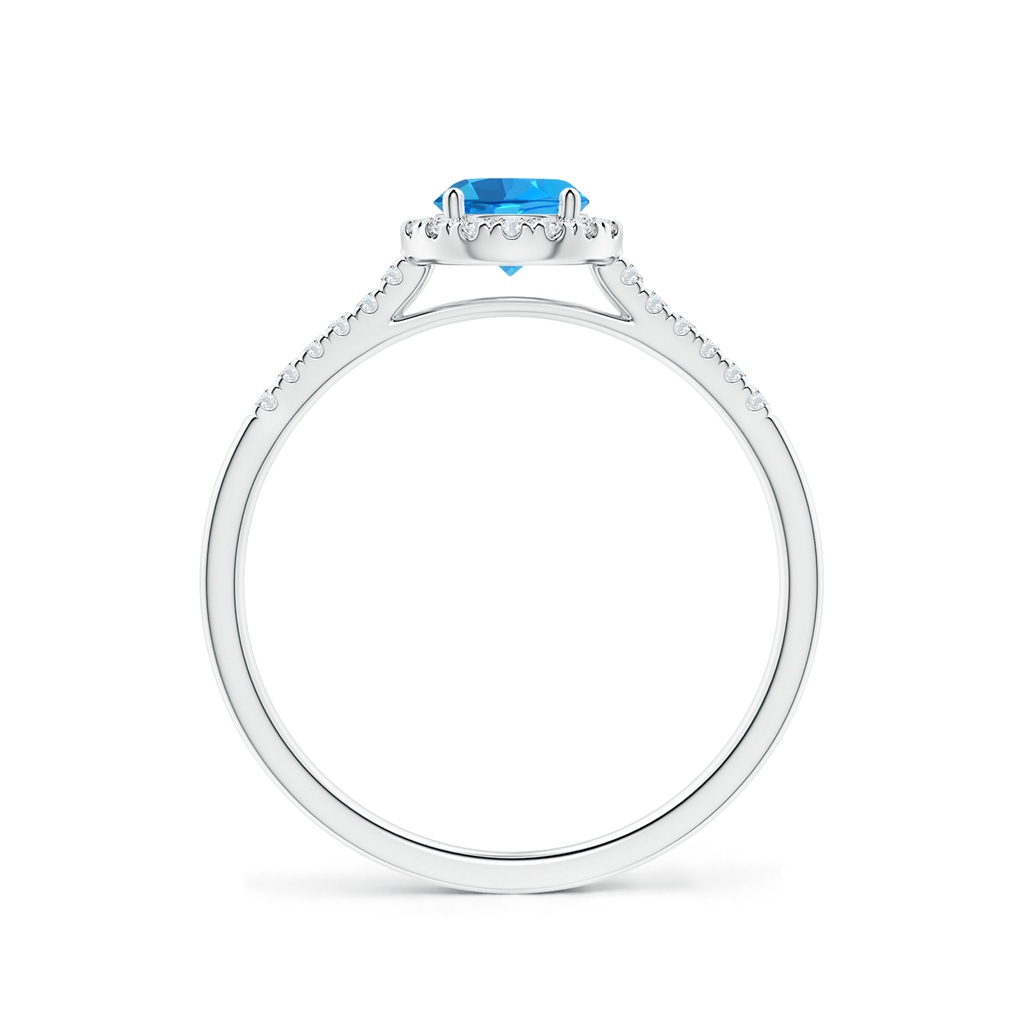 5mm AAAA Round Swiss Blue Topaz Halo Ring with Diamond Accents in P950 Platinum - side_1