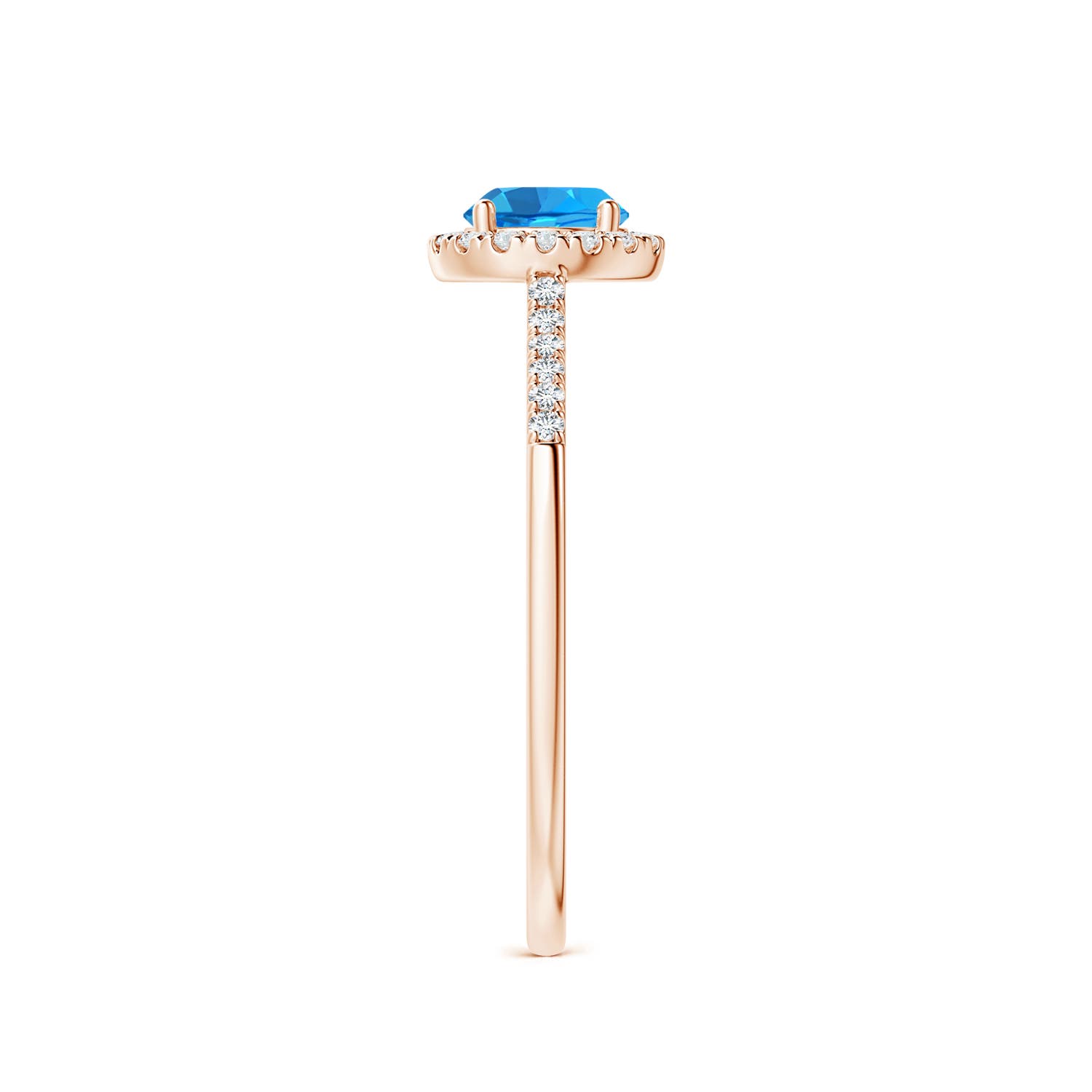 AAAA - Swiss Blue Topaz / 0.75 CT / 14 KT Rose Gold