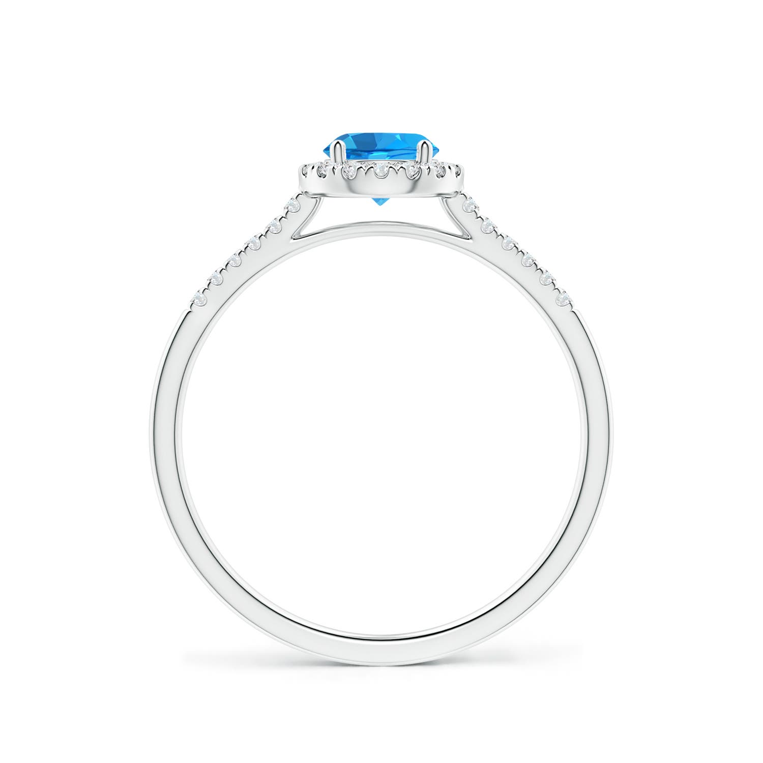 AAAA - Swiss Blue Topaz / 0.75 CT / 14 KT White Gold