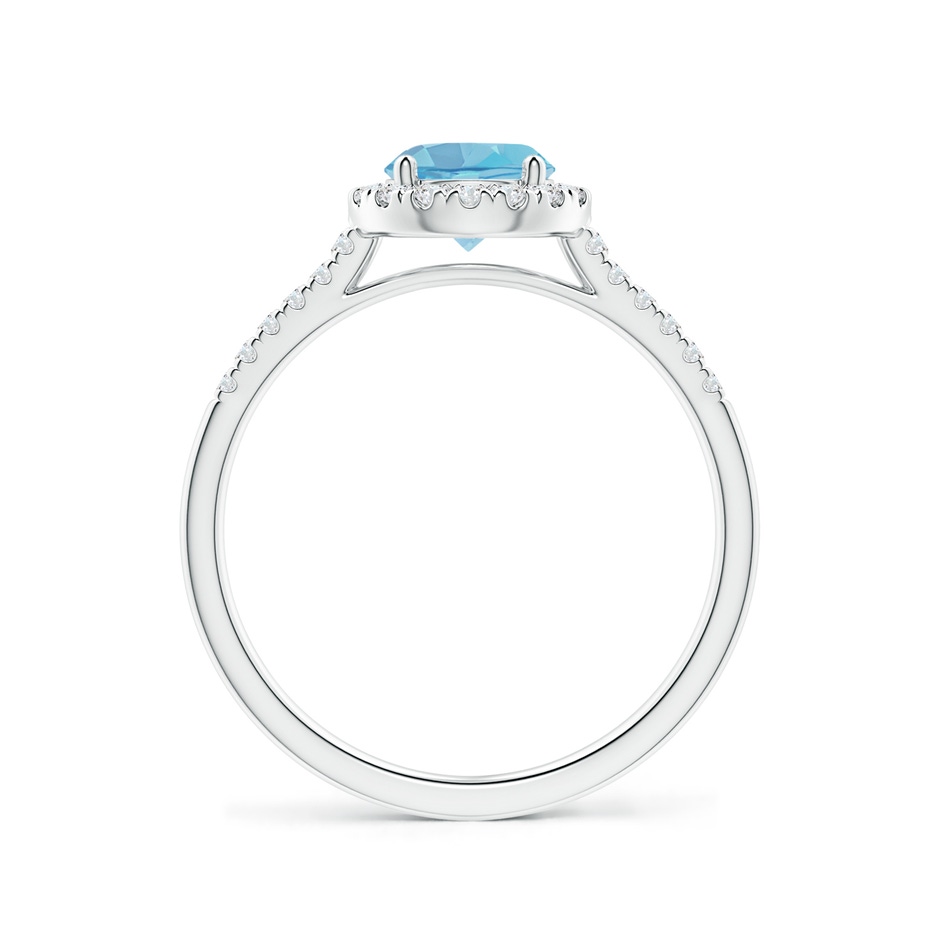 6mm A Round Swiss Blue Topaz Halo Ring with Diamond Accents in White Gold side-1