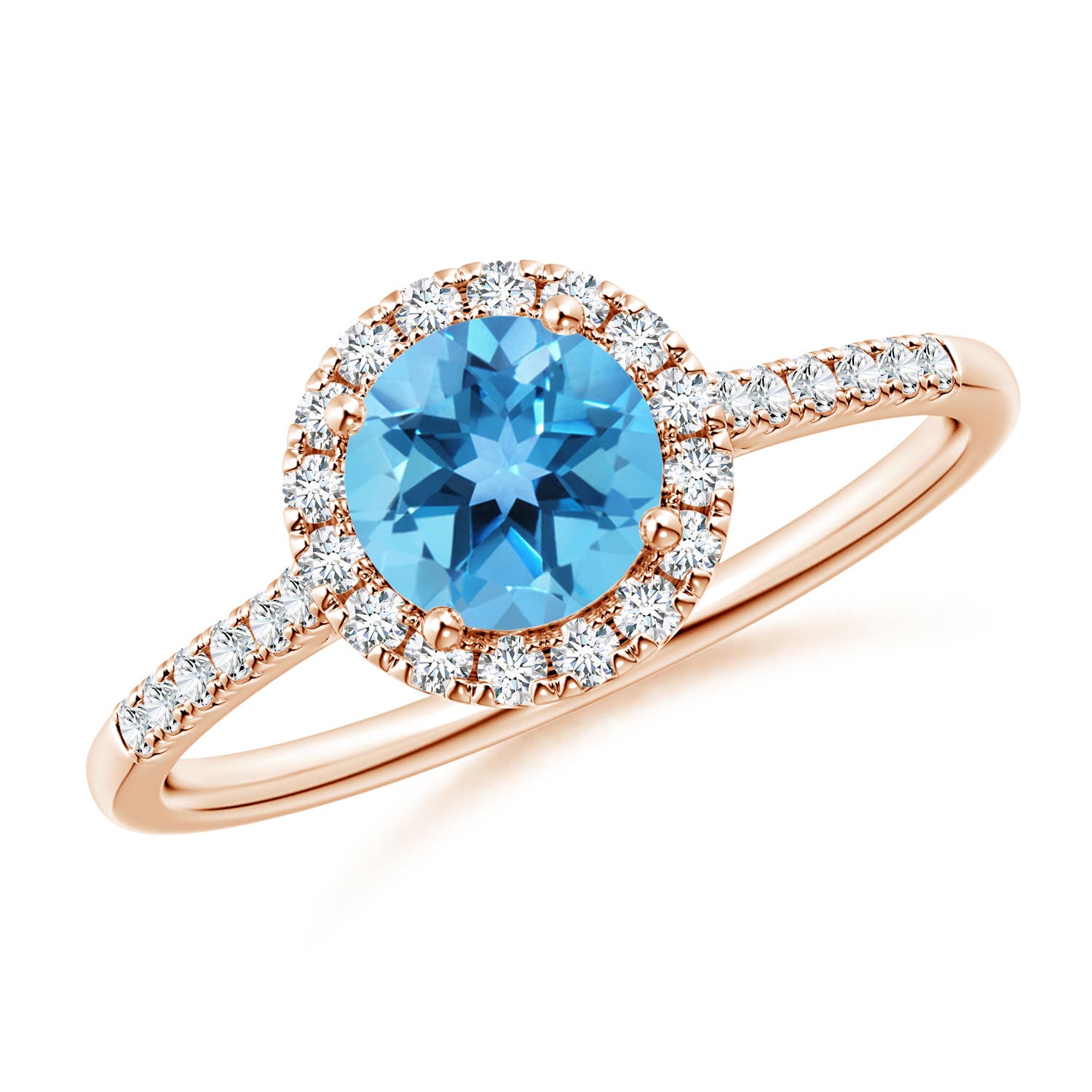 AA - Swiss Blue Topaz / 1.15 CT / 14 KT Rose Gold